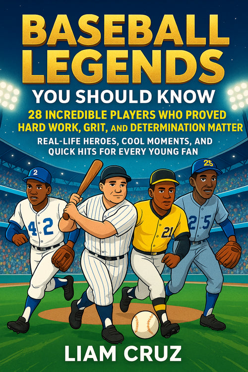 Baseball Legends You Should Know book cover by Liam Cruz, twenty-eight influential baseball players from the Young Legends Collection