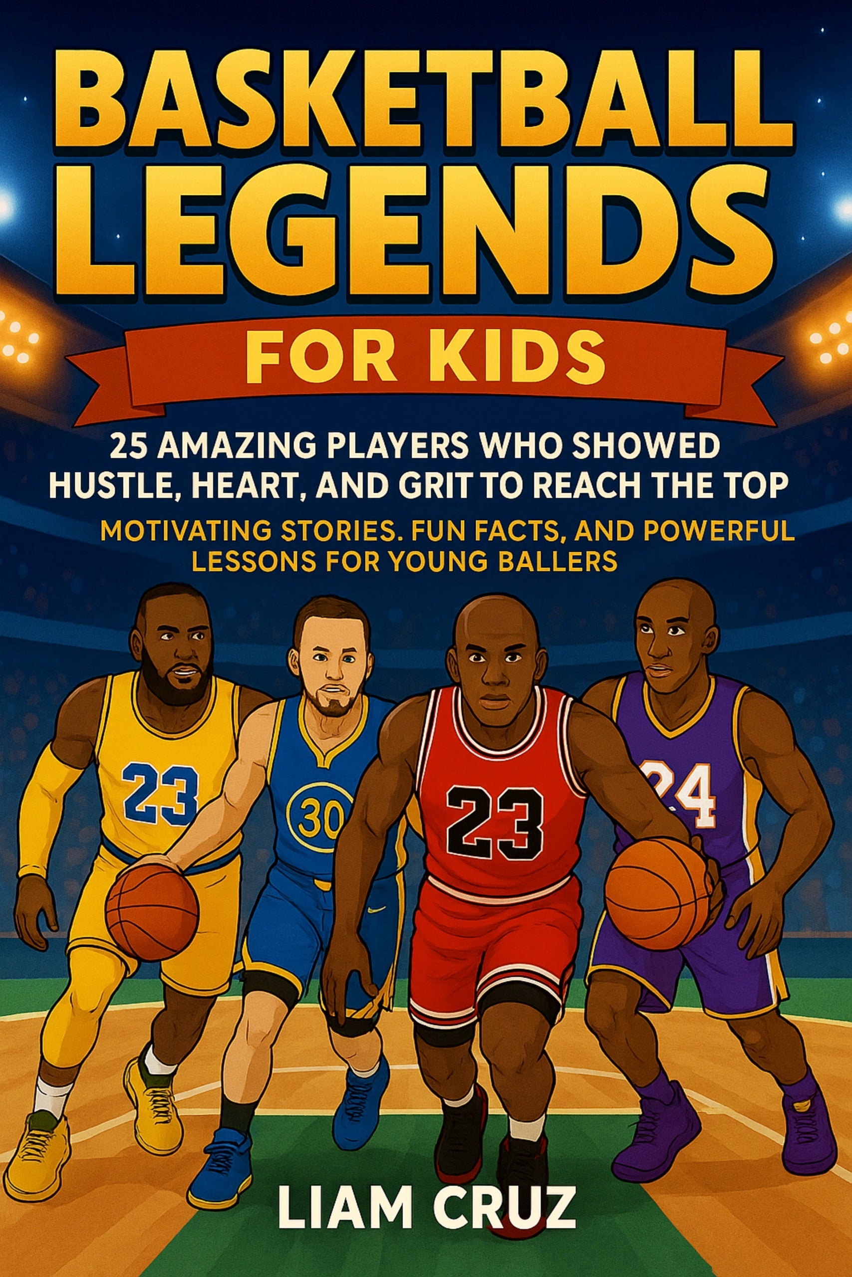 Basketball Legends for Kids by Liam Cruz, 25 amazing basketball players who showed hustle, heart, and grit, inspiring real-life sports biographies for ages 8-12, Young Legends Collection, Thrive Collective Publishing