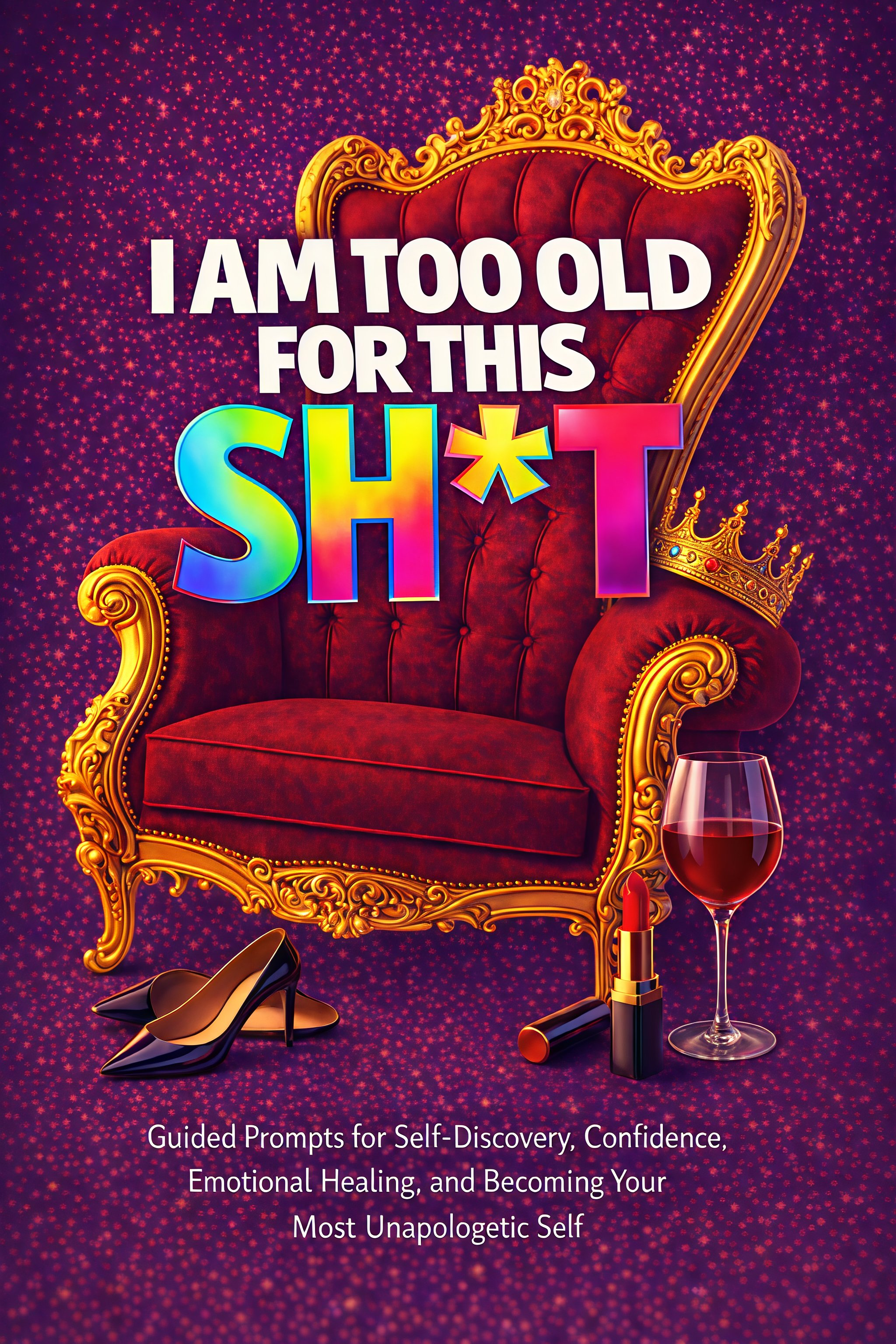 I Am Too Old for This Sht guided midlife journal cover, Radical Reflections series, Cordova Creations imprint