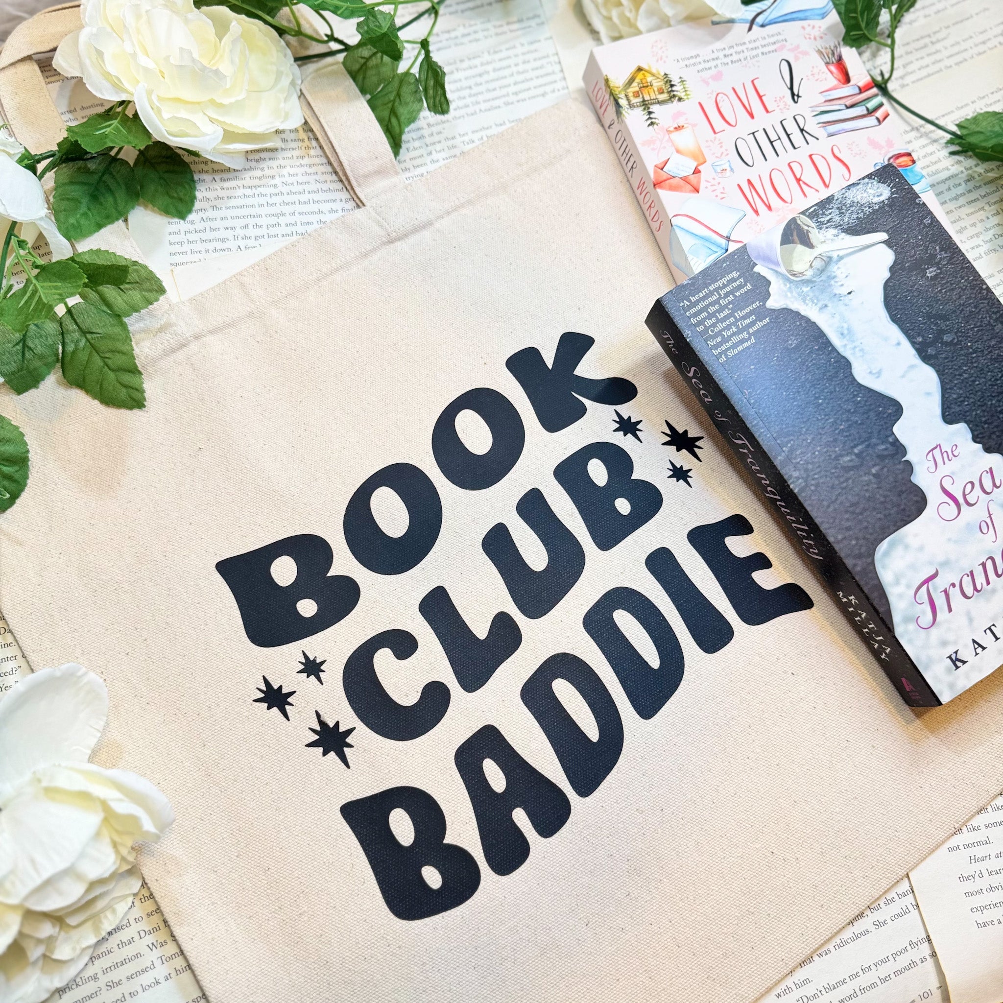 Book Club Baddie canvas tote bag
