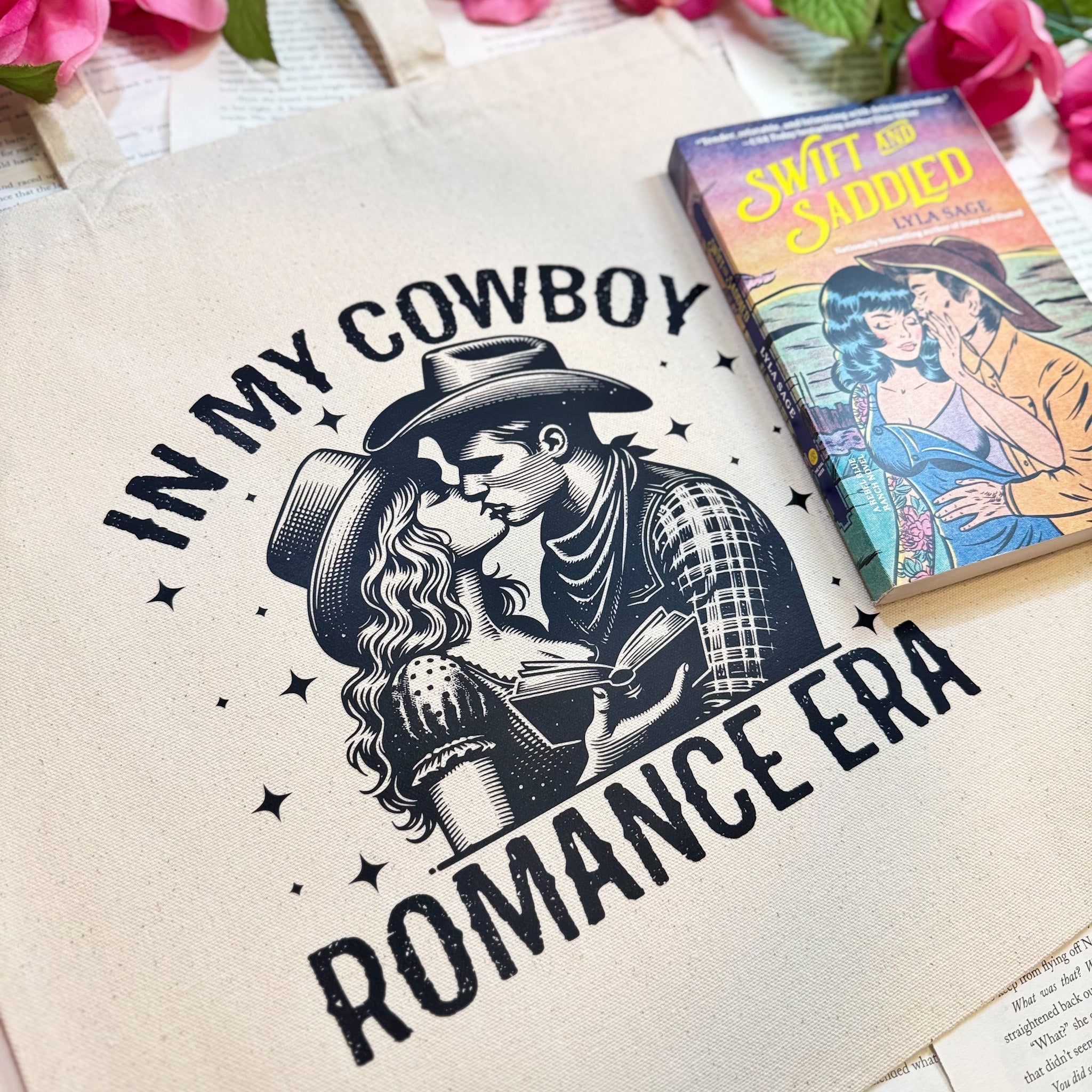 In My Cowboy Romance Era (Couple) canvas tote bag, view 3