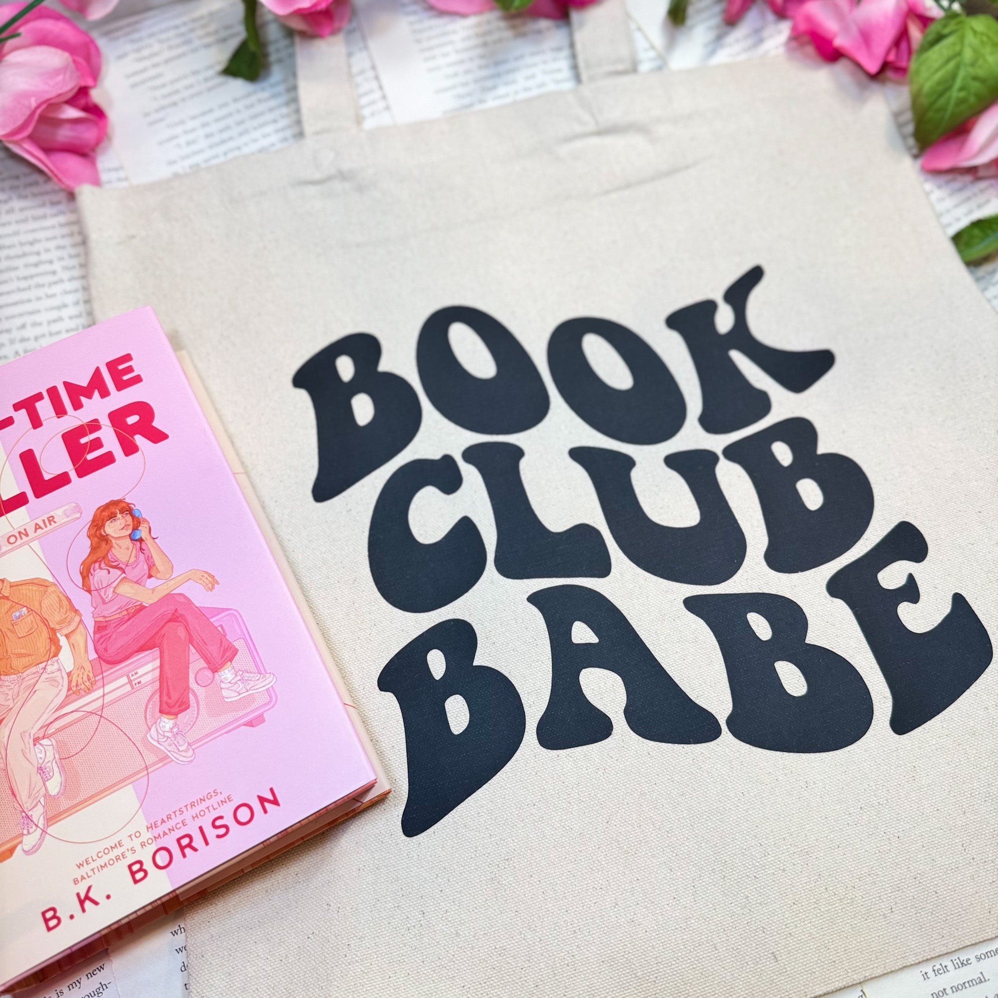 Book Club Babe canvas tote bag