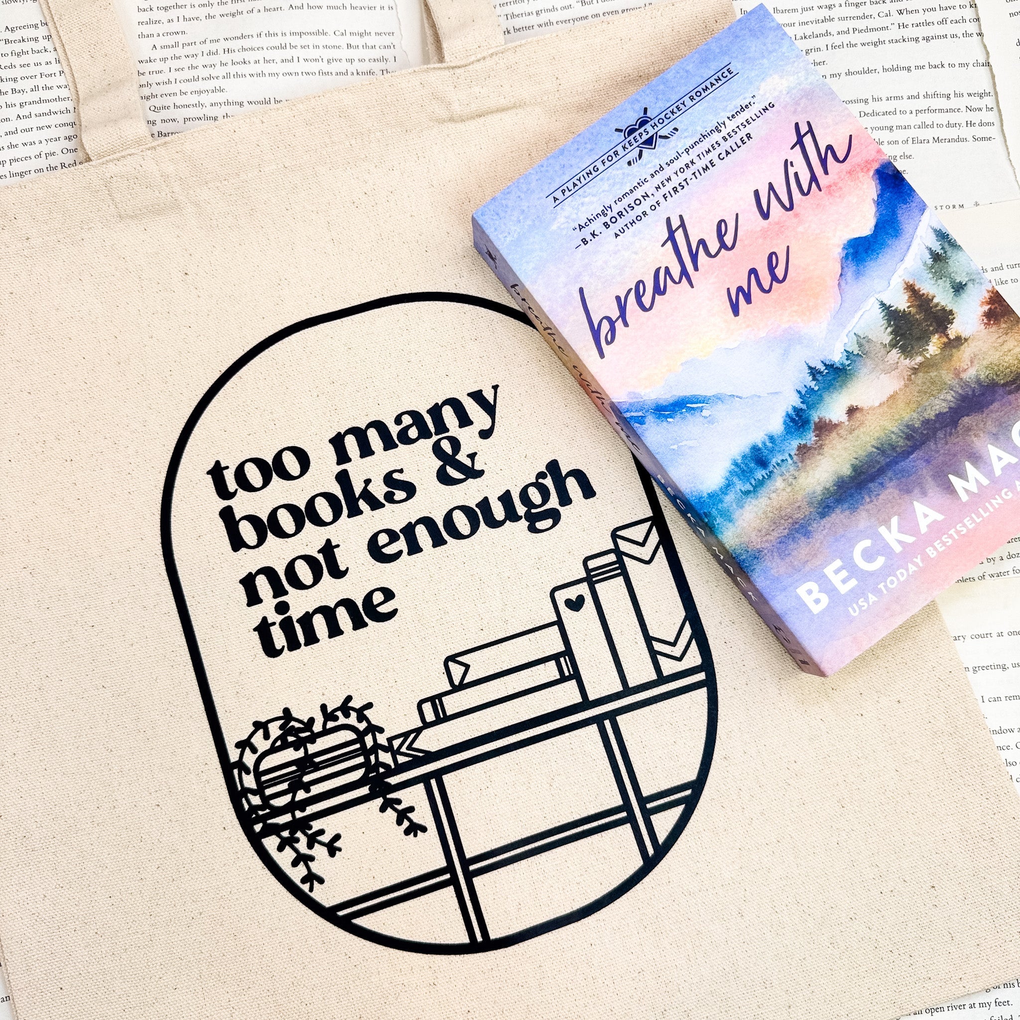 Too Many Books & Not Enough Time canvas tote bag, view 4