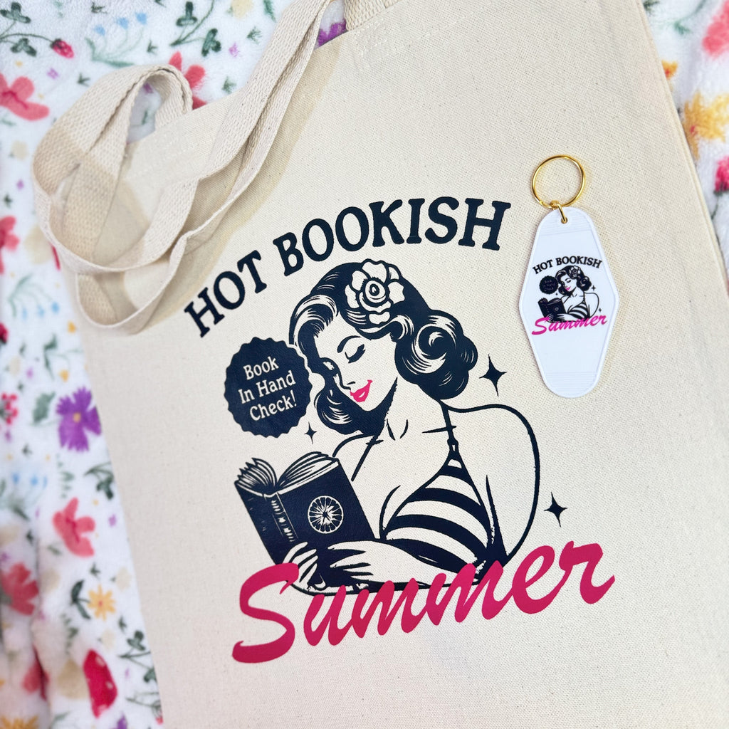Hot Bookish Summer canvas tote bag, view 3