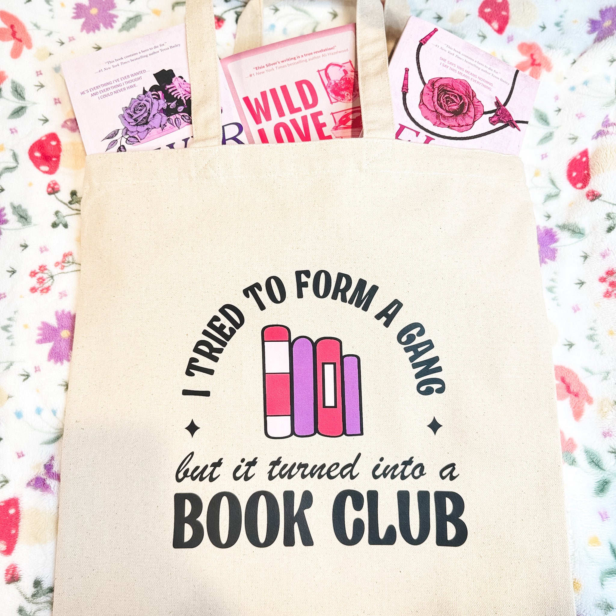 I Tried to Form A Gang But It Turned Into a Book Club canvas tote bag, view 2