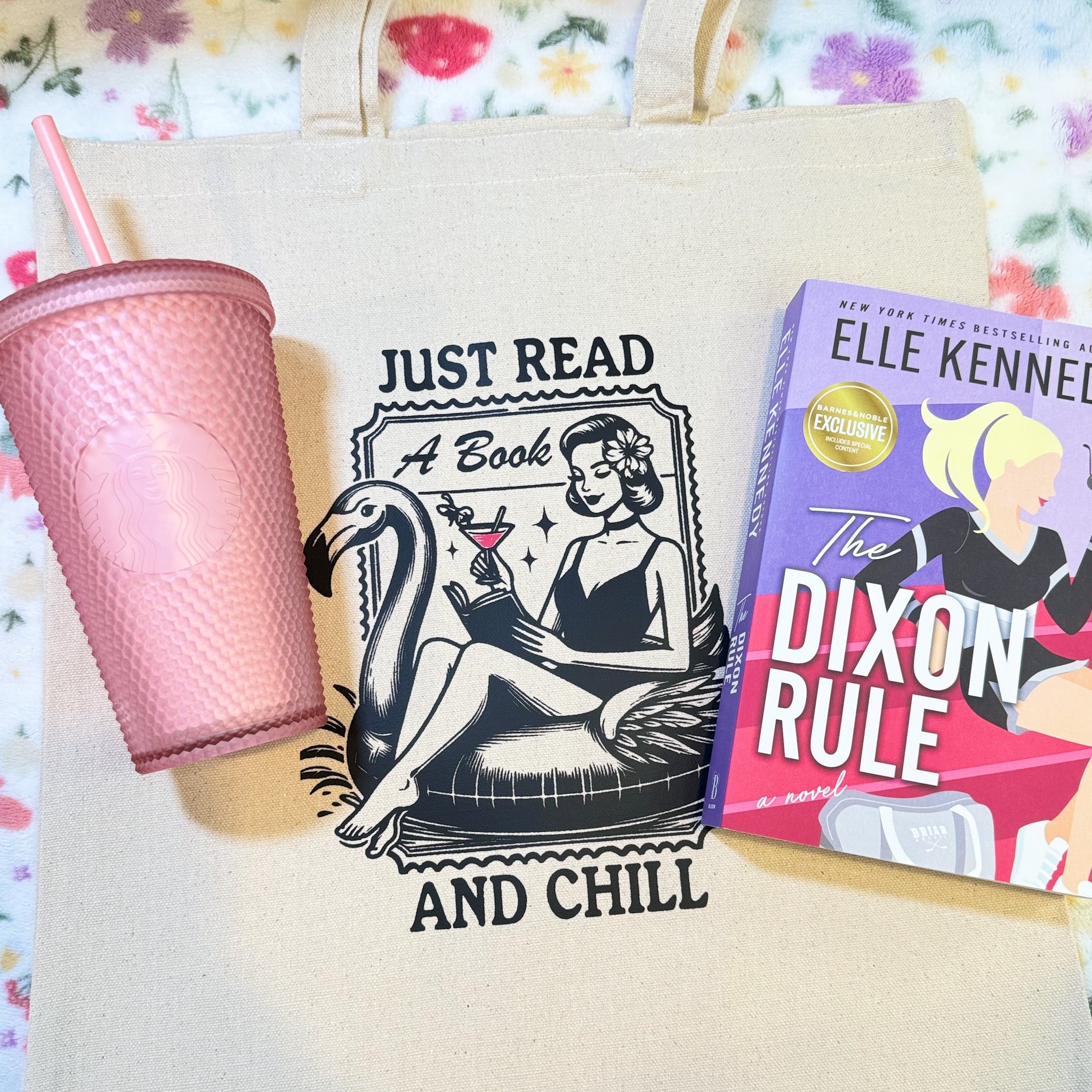 Just Read a Book and Chill canvas tote bag, view 2