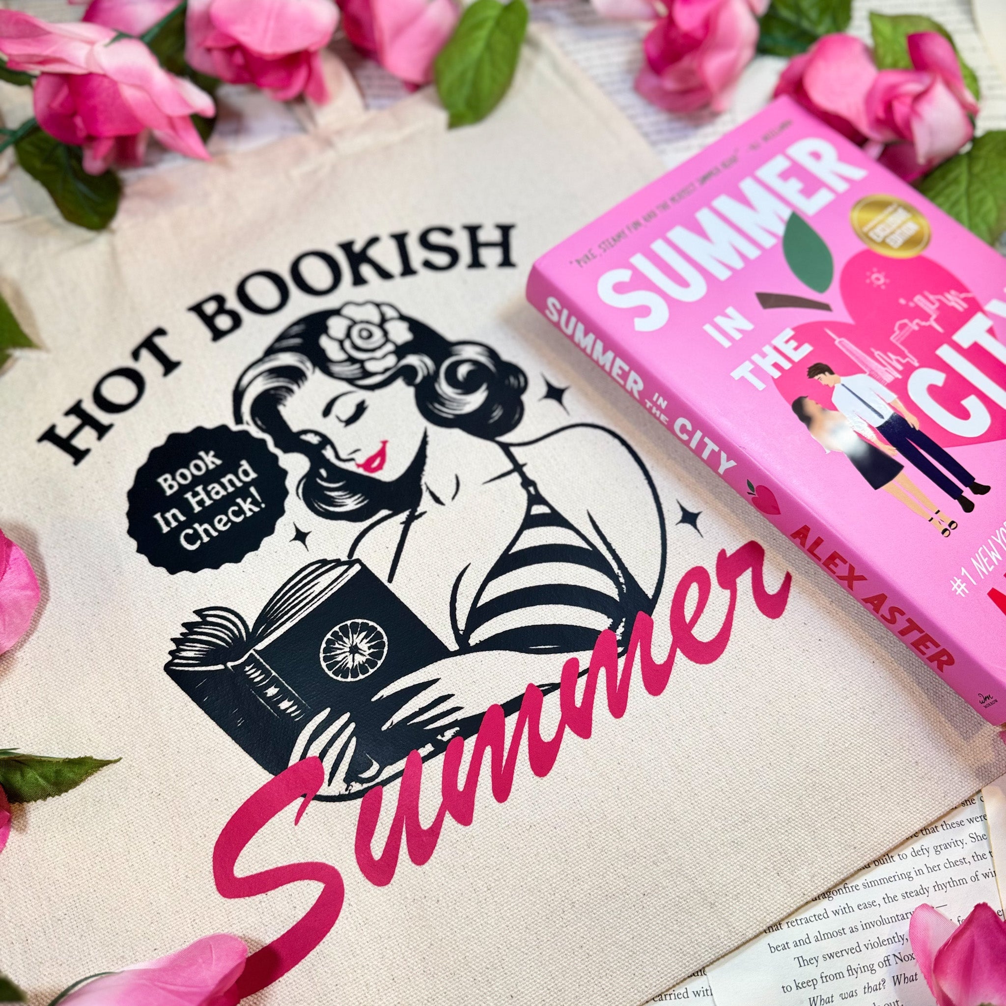 Hot Bookish Summer canvas tote bag