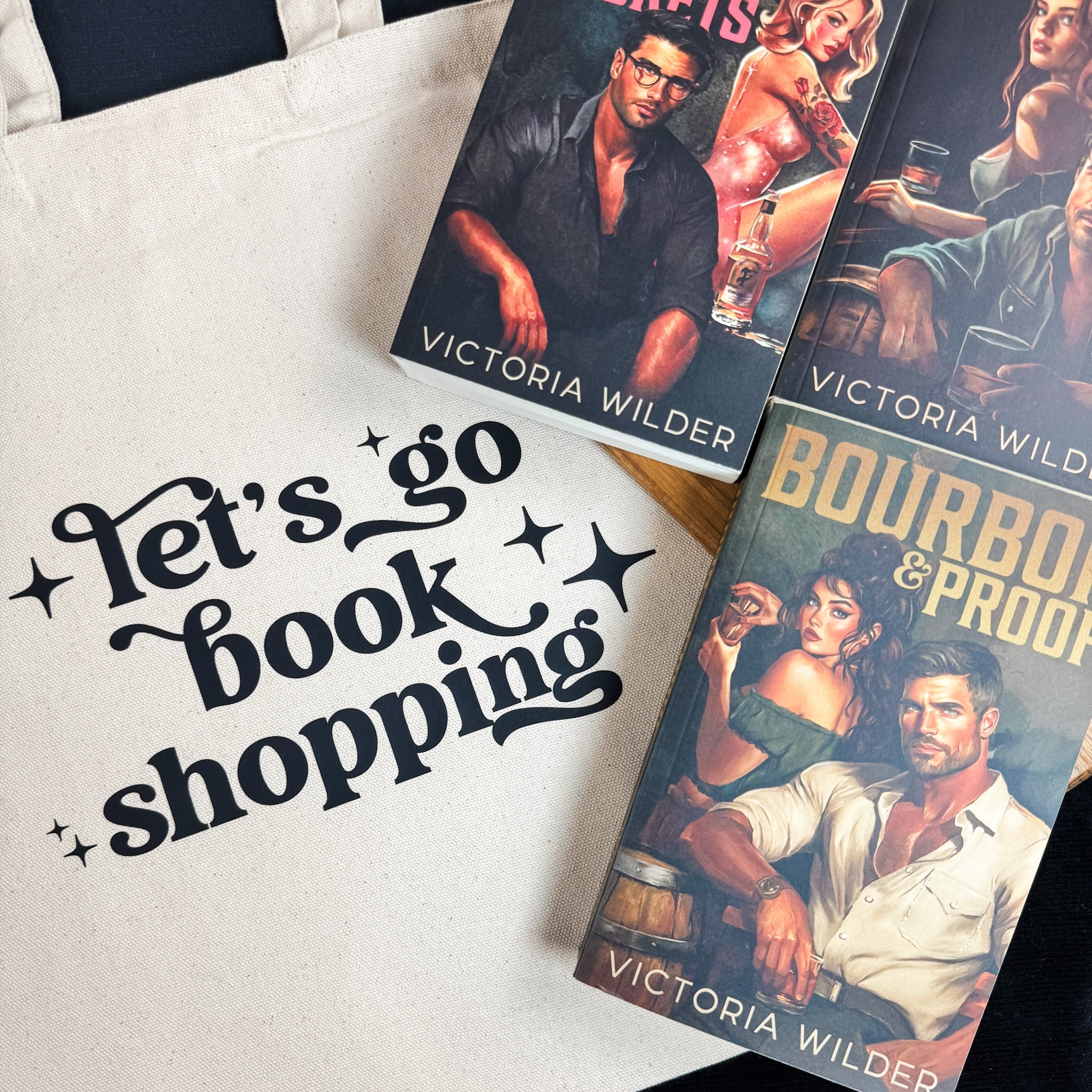 Let’s Go Book Shopping canvas tote bag
