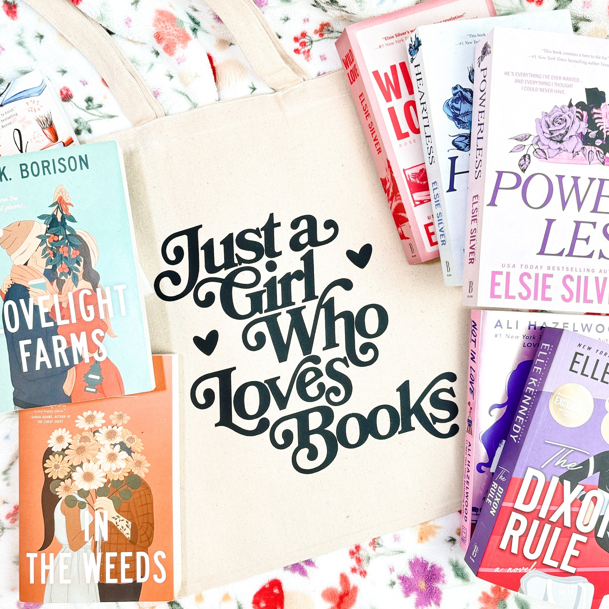 Just a Girl Who Loves Books canvas tote bag, view 3