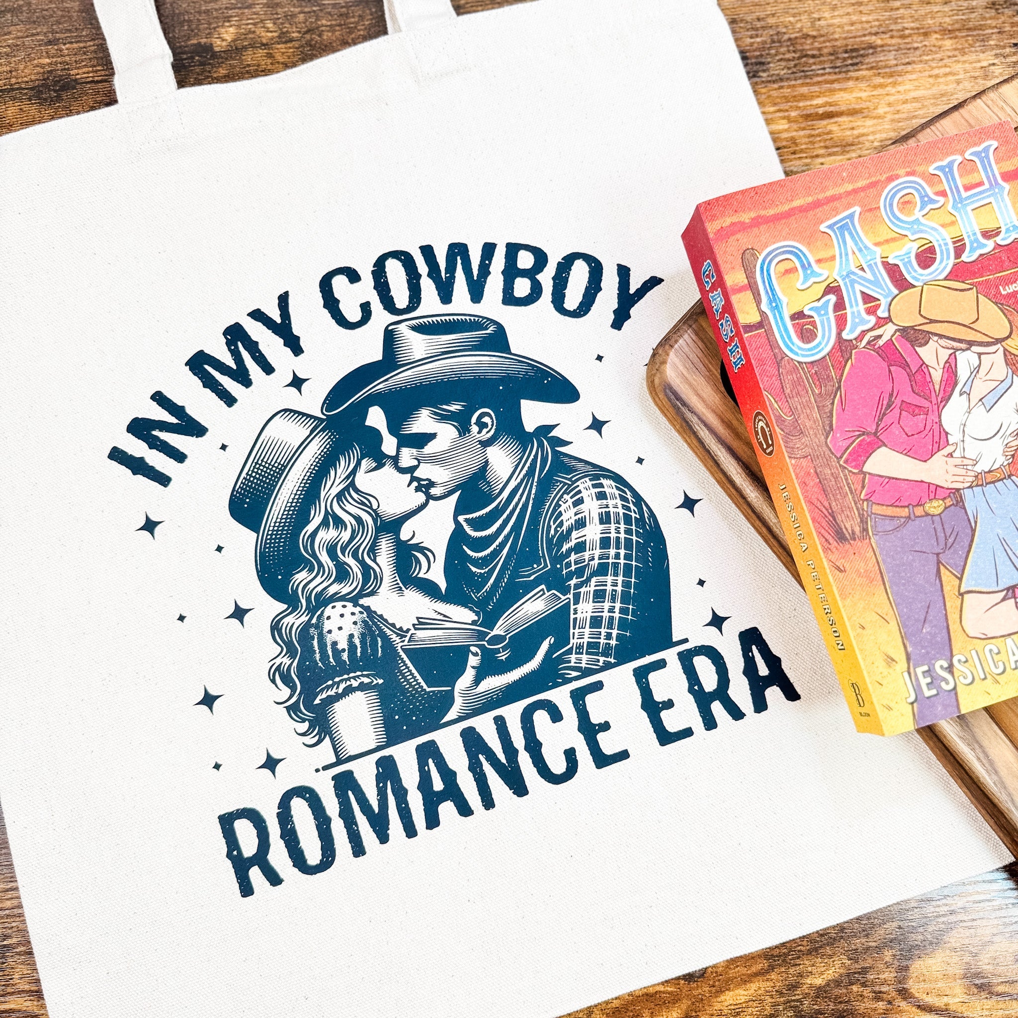 In My Cowboy Romance Era (Couple) canvas tote bag, view 4