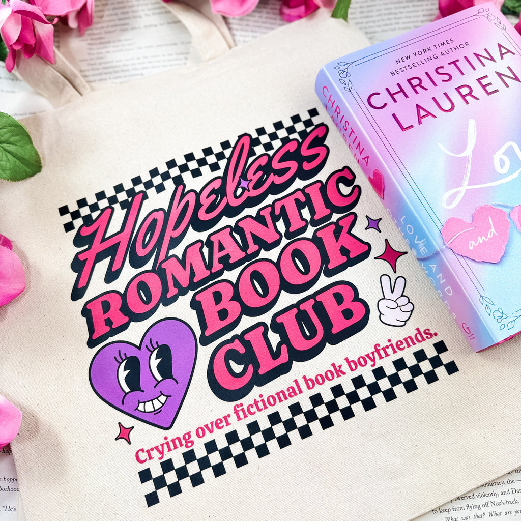 Hopeless Romantic Book Club canvas tote bag