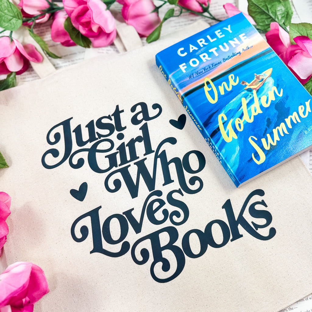 Just a Girl Who Loves Books canvas tote bag