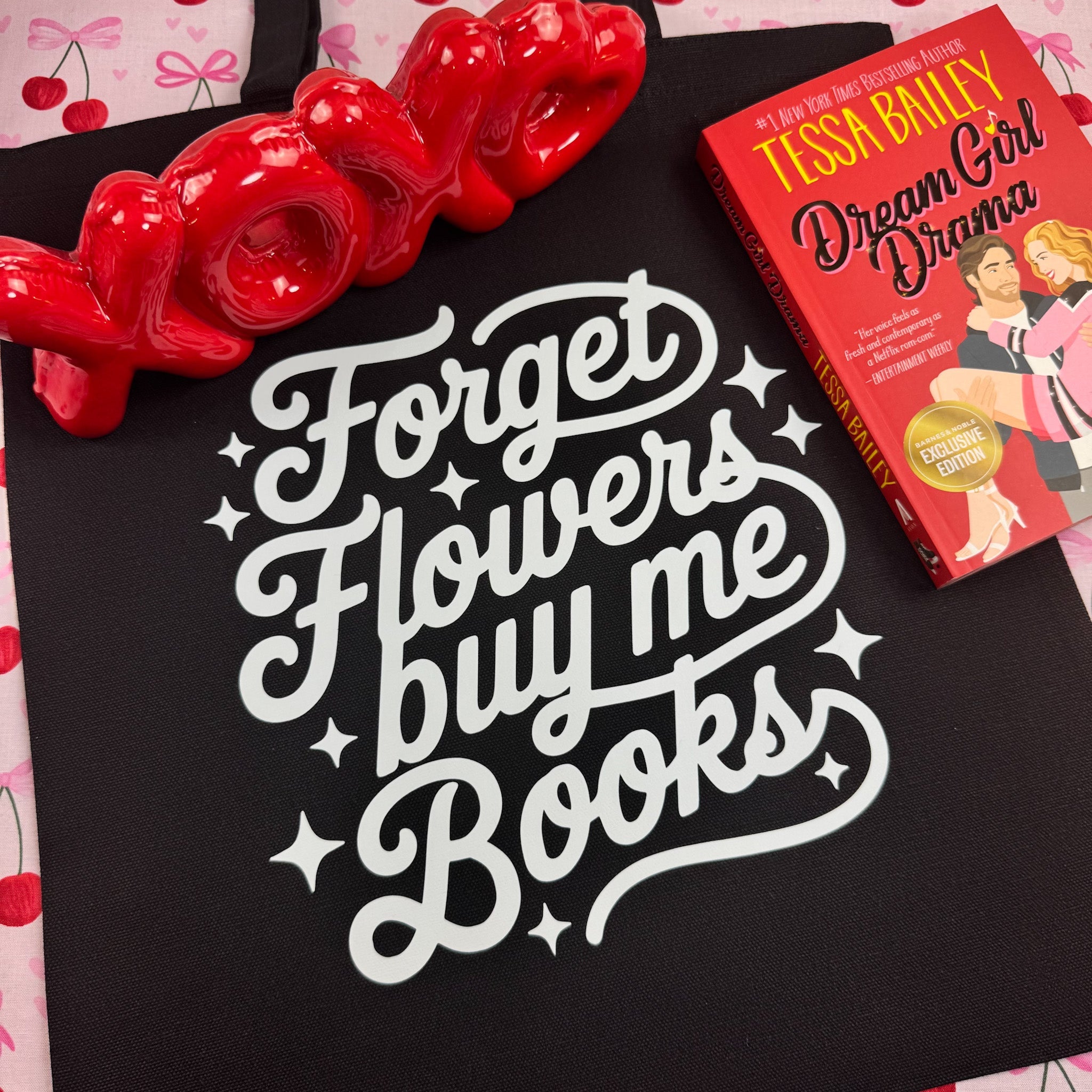 Forget Flowers Buy Me Books canvas tote bag, view 4