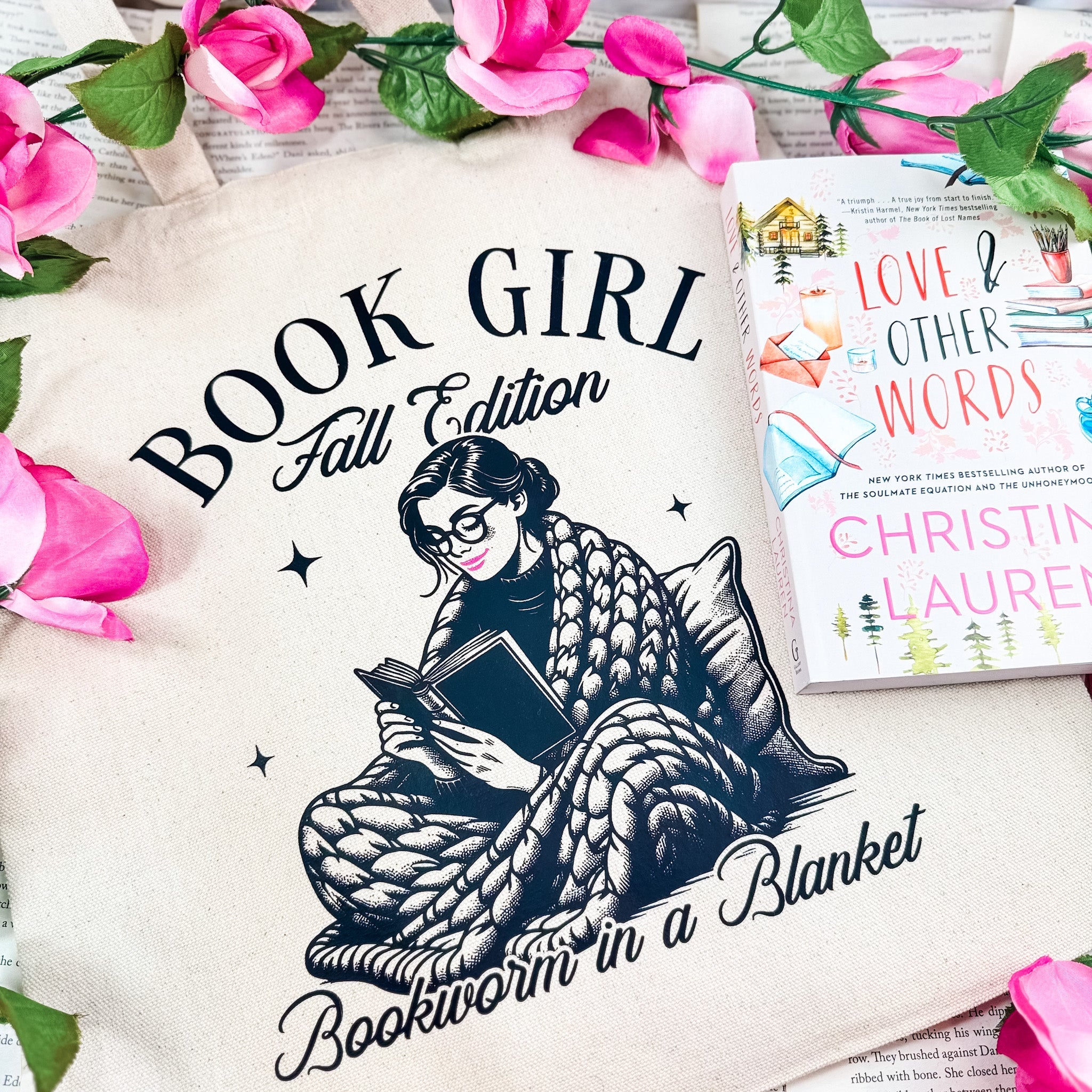 Book Girl Fall Edition canvas tote bag