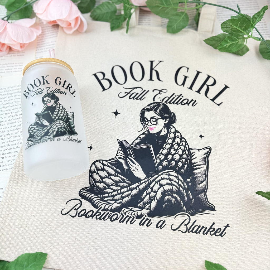 Book Girl Fall Edition canvas tote bag, view 2