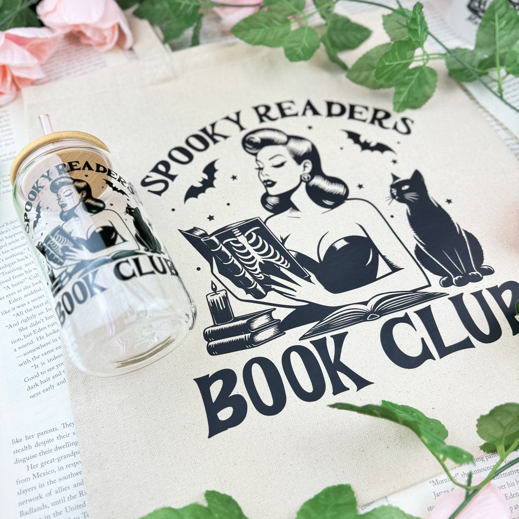 Spooky Readers Book Club canvas tote bag, view 4