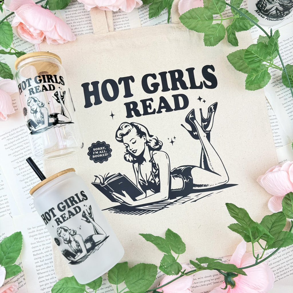 Hot Girls Read canvas tote bag, view 3