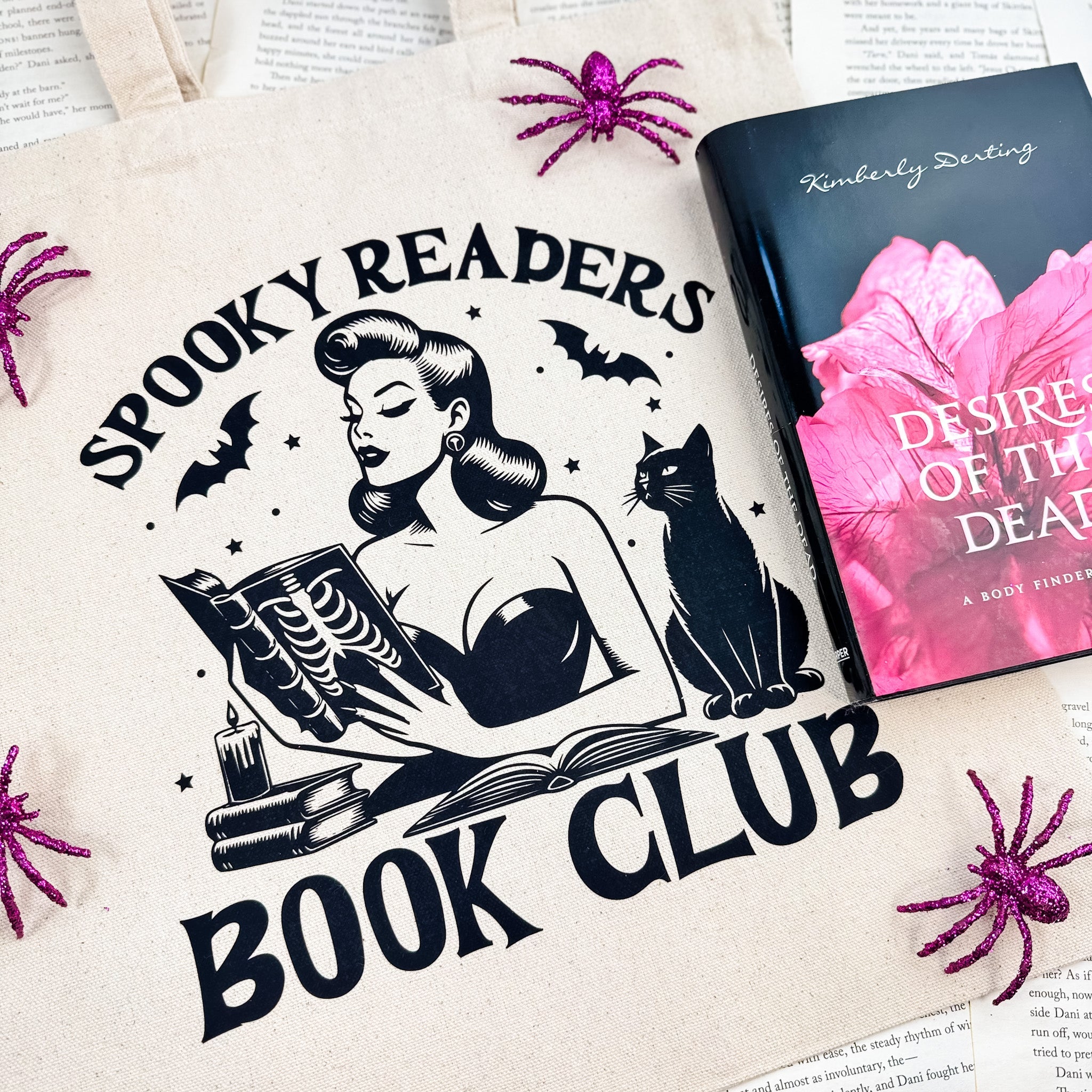 Spooky Readers Book Club canvas tote bag, view 3
