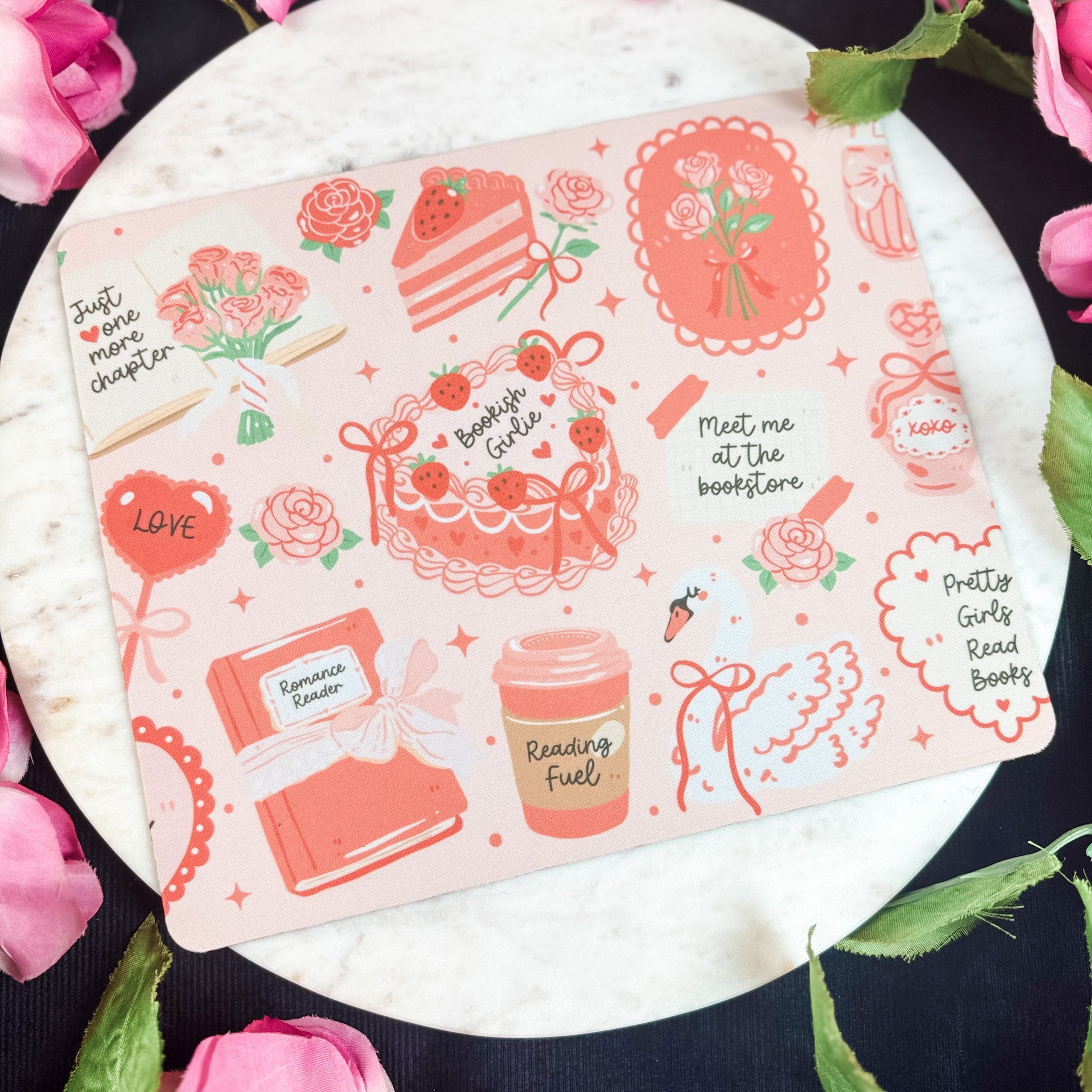Bookish Girlie Mouse Pad for Book Lovers