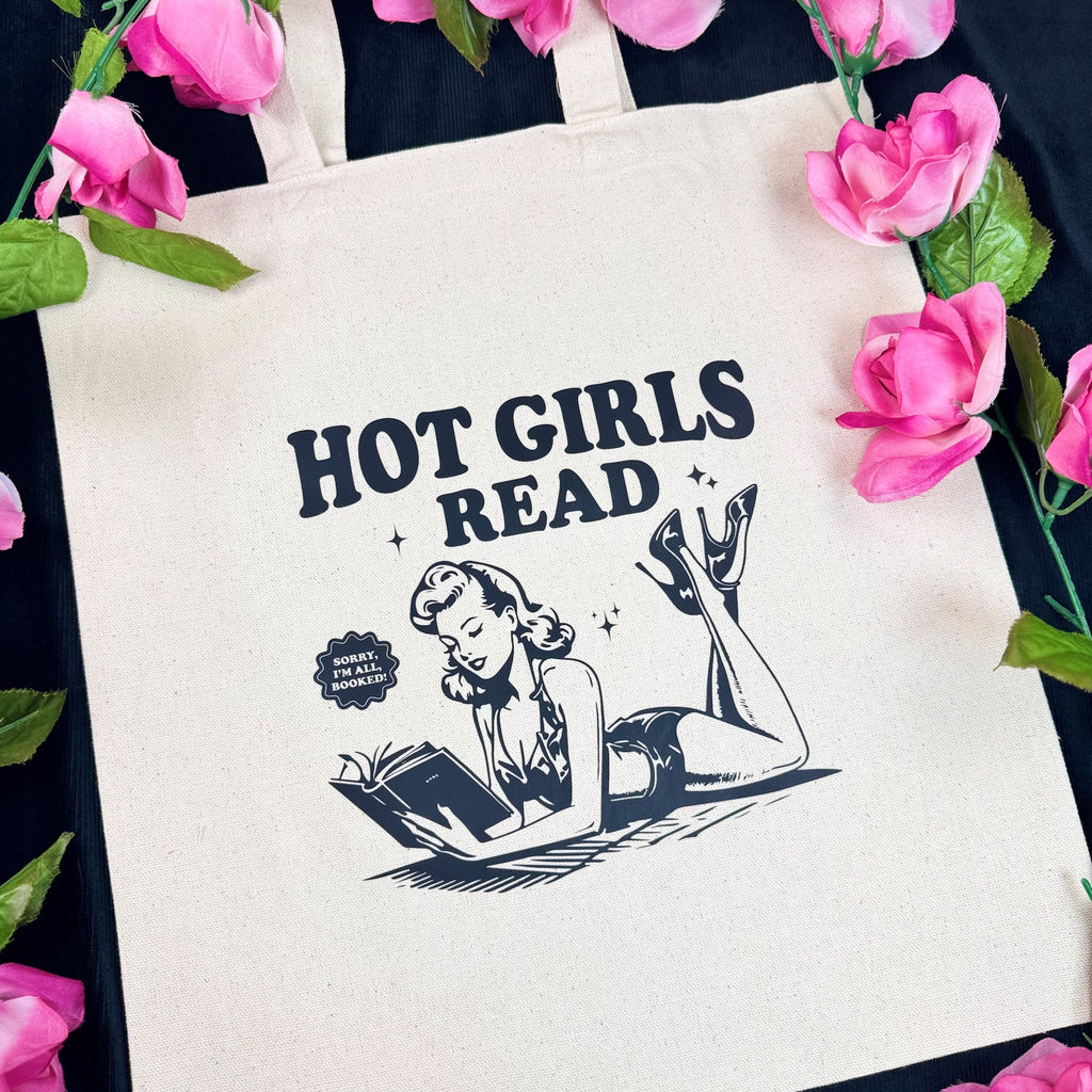 Hot Girls Read canvas tote bag, view 4