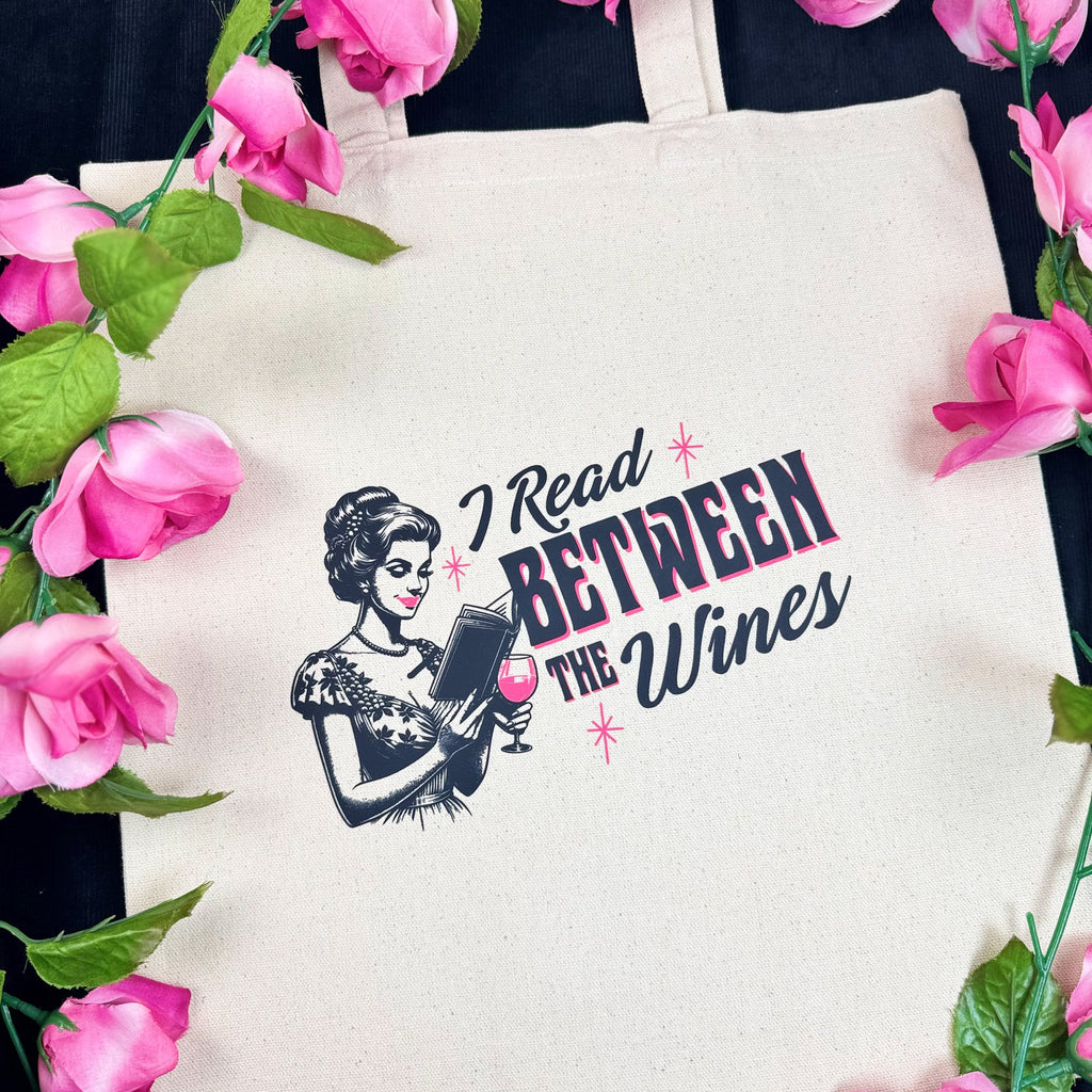 I Read Between The Wines canvas tote bag, view 2