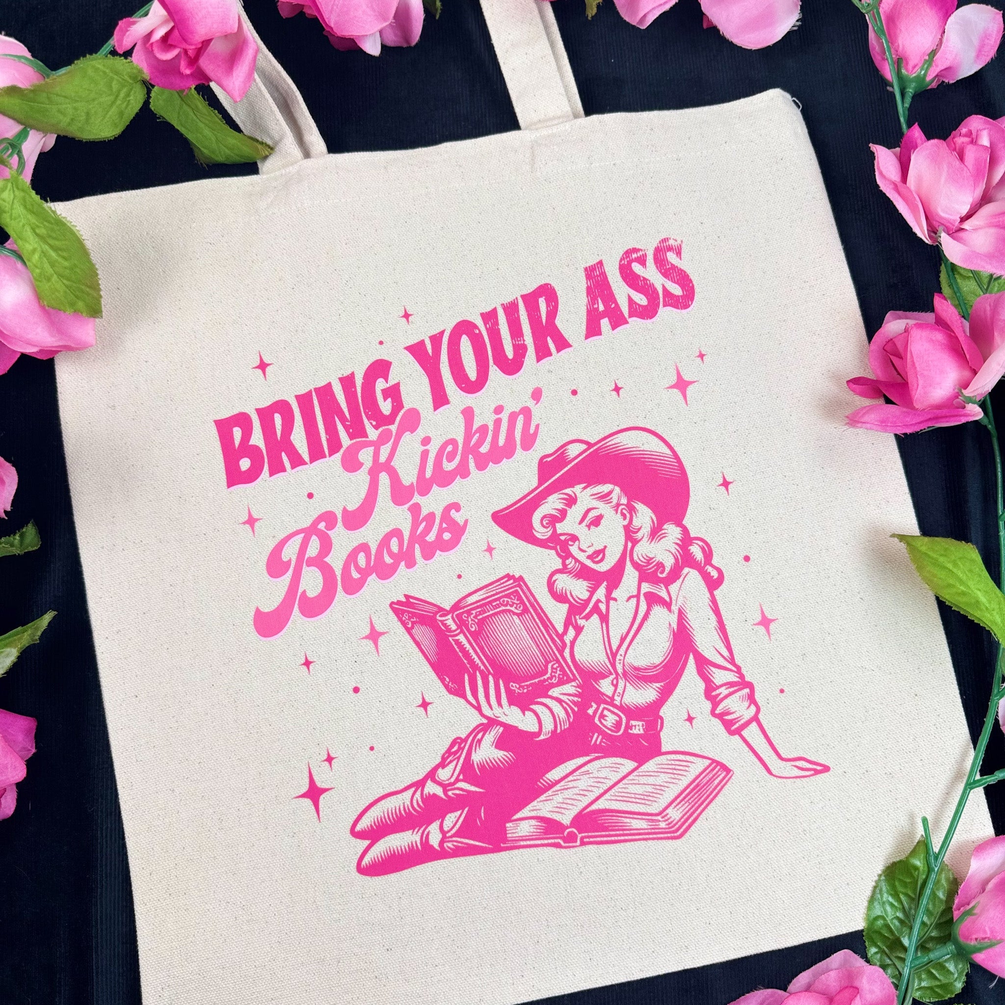 Bring Your Ass Kickin’ Books canvas tote bag, view 2