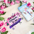 Tis the Season to Be Reading canvas tote bag