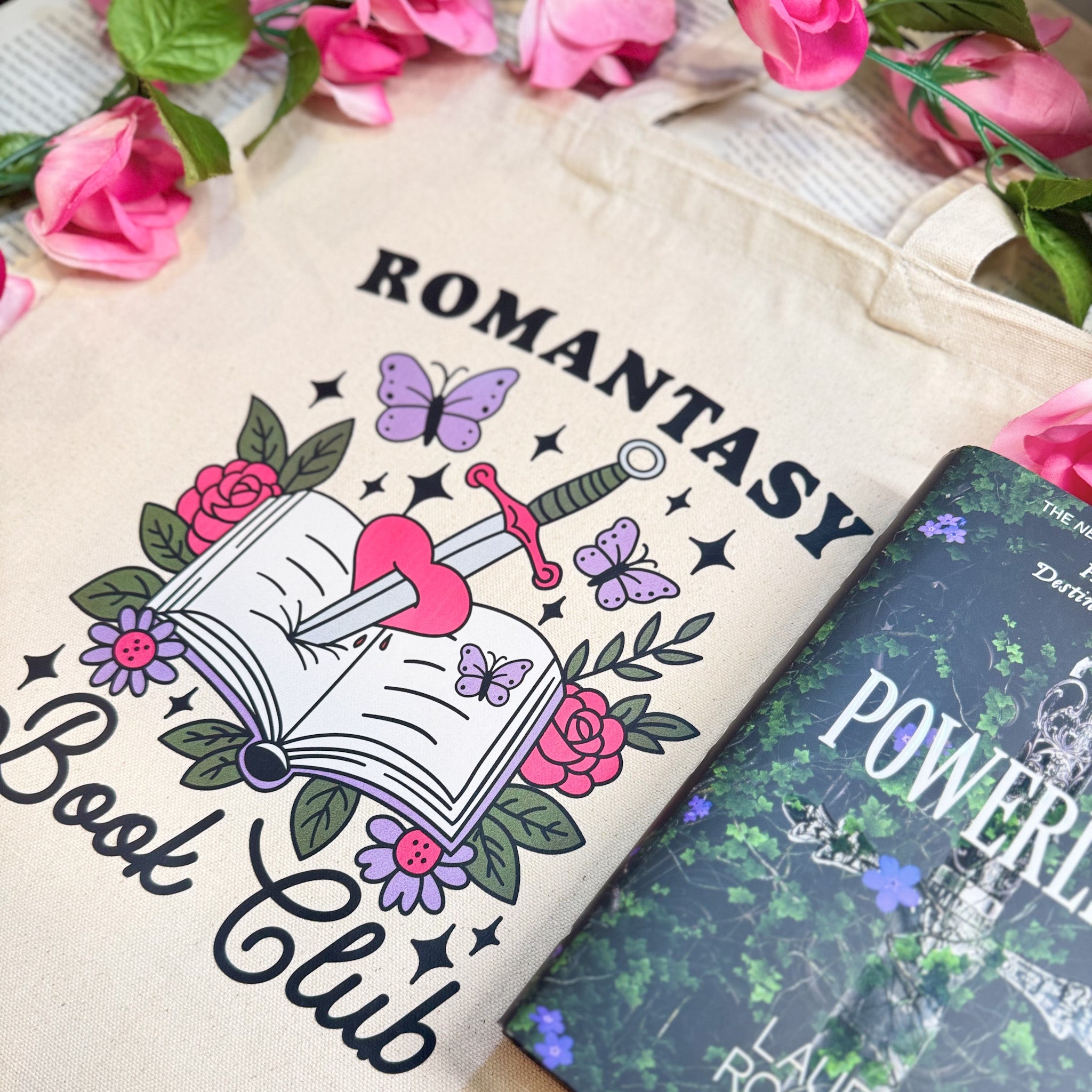 Romantasy Book Club canvas tote bag