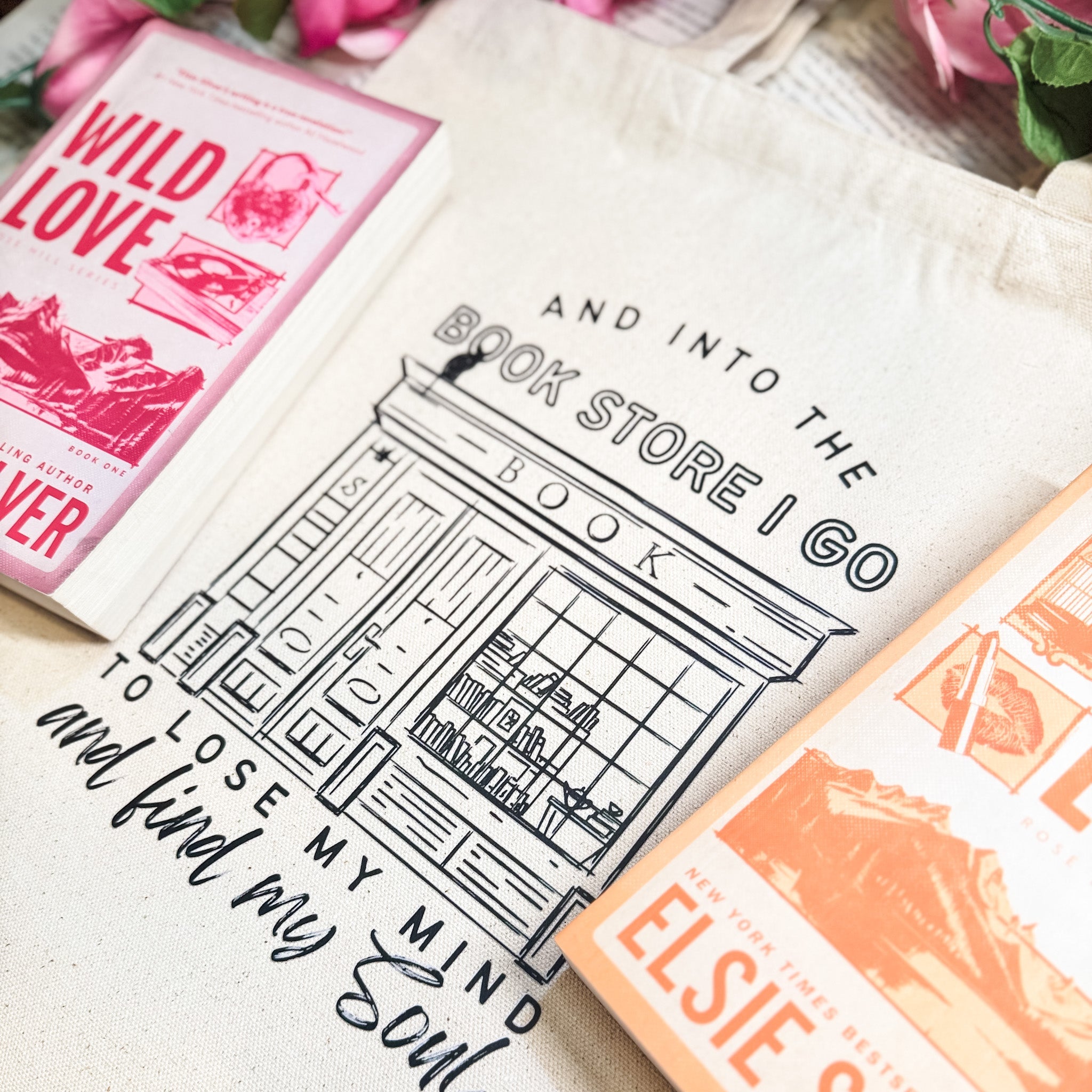 Into the Bookstore I Go canvas tote bag, view 5