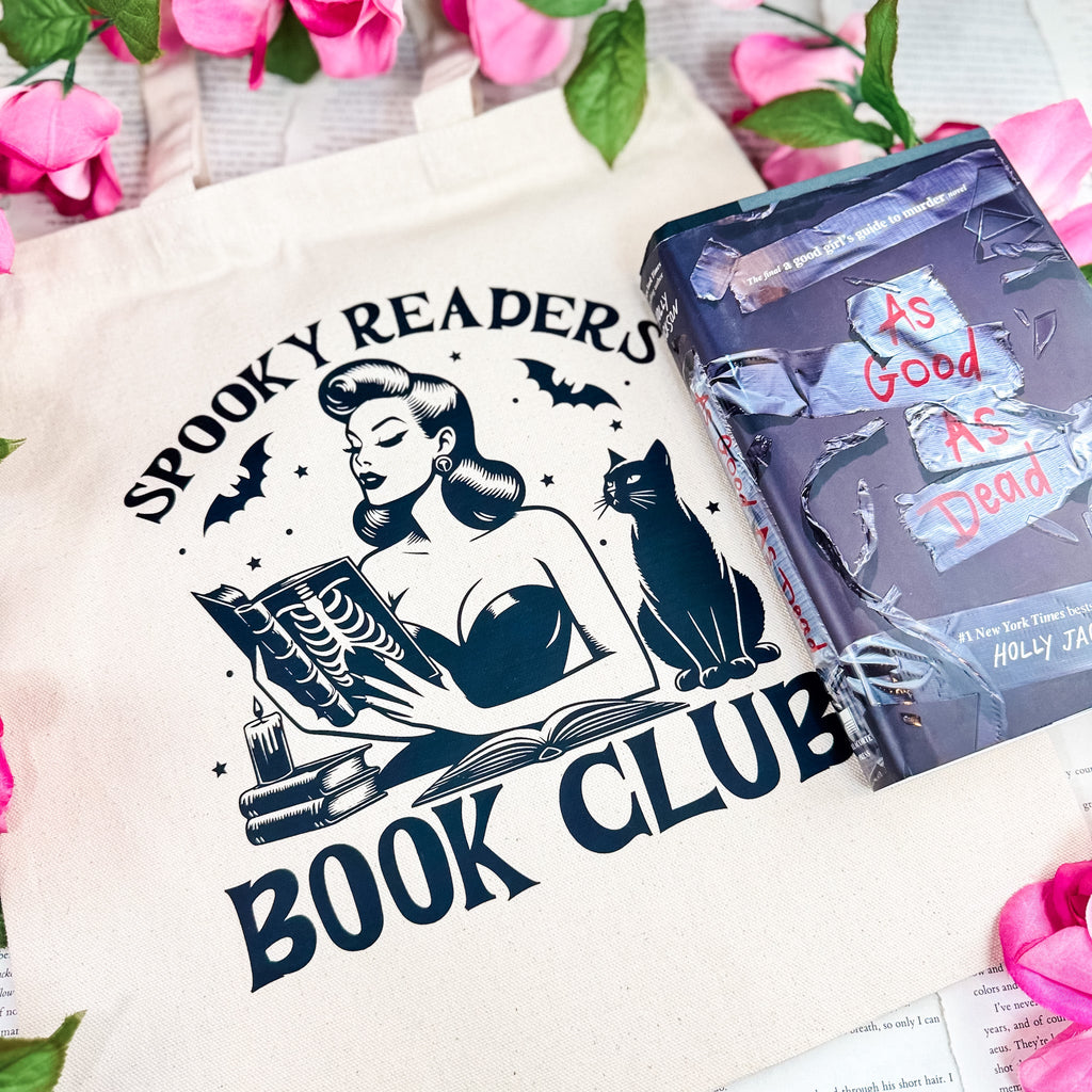 Spooky Readers Book Club canvas tote bag