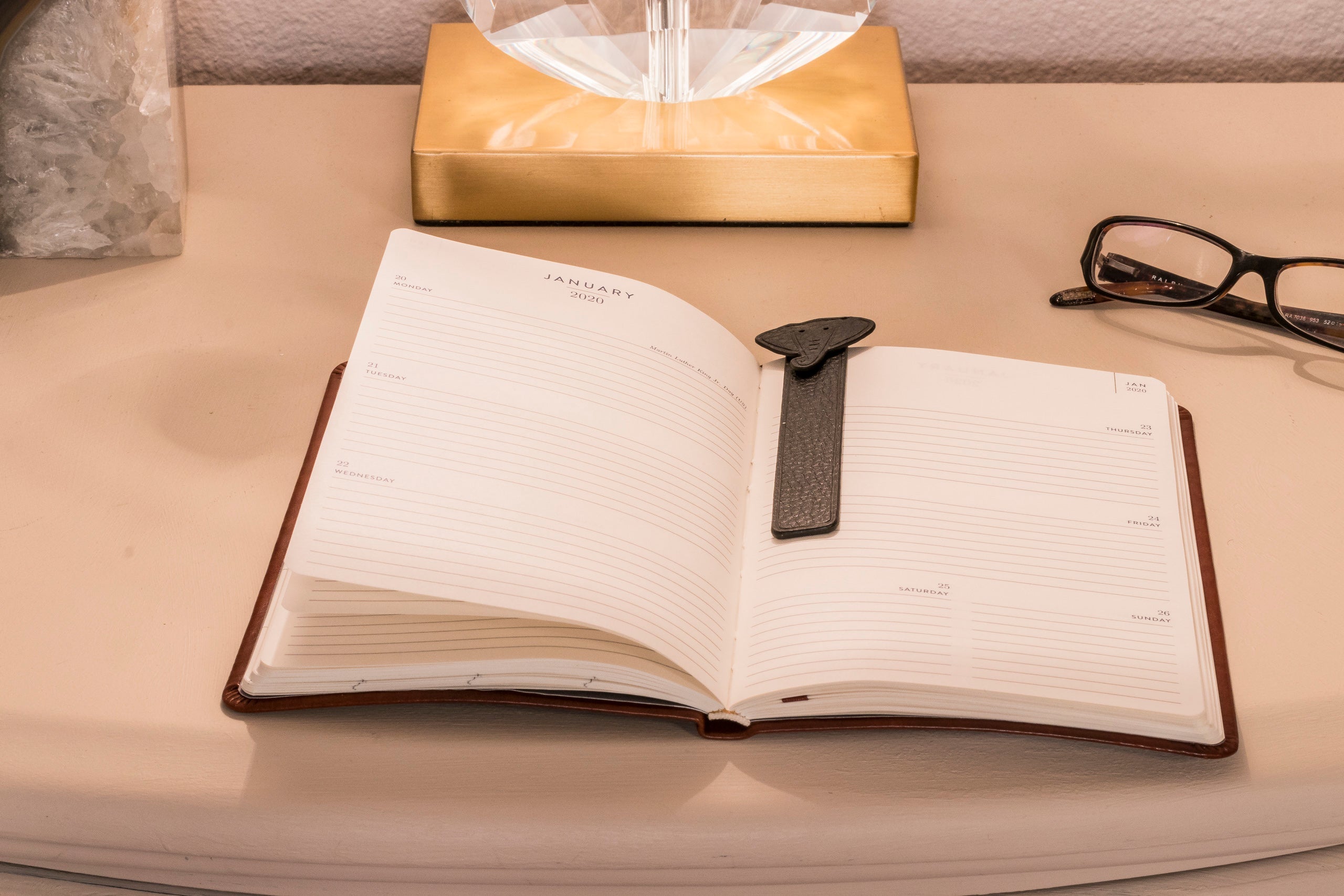 Kiko Leather Elephant Bookmark in Genuine Pebble Leather, view 6