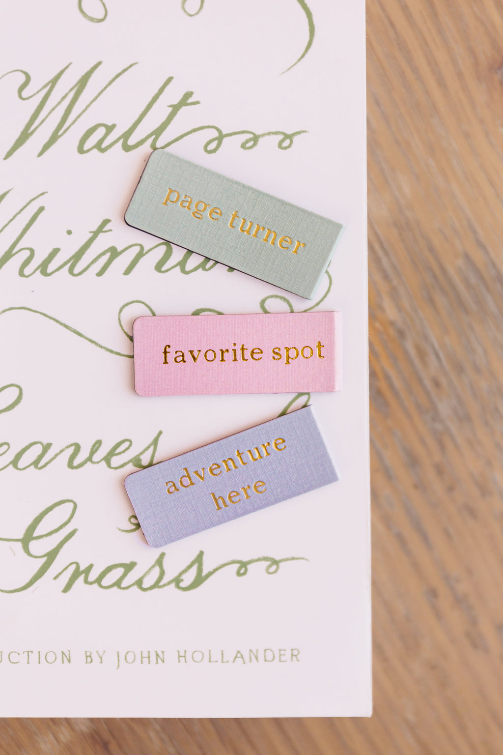 Book Lover Magnetic Bookmark Set, Gold Foil Embossed Trio, view 7