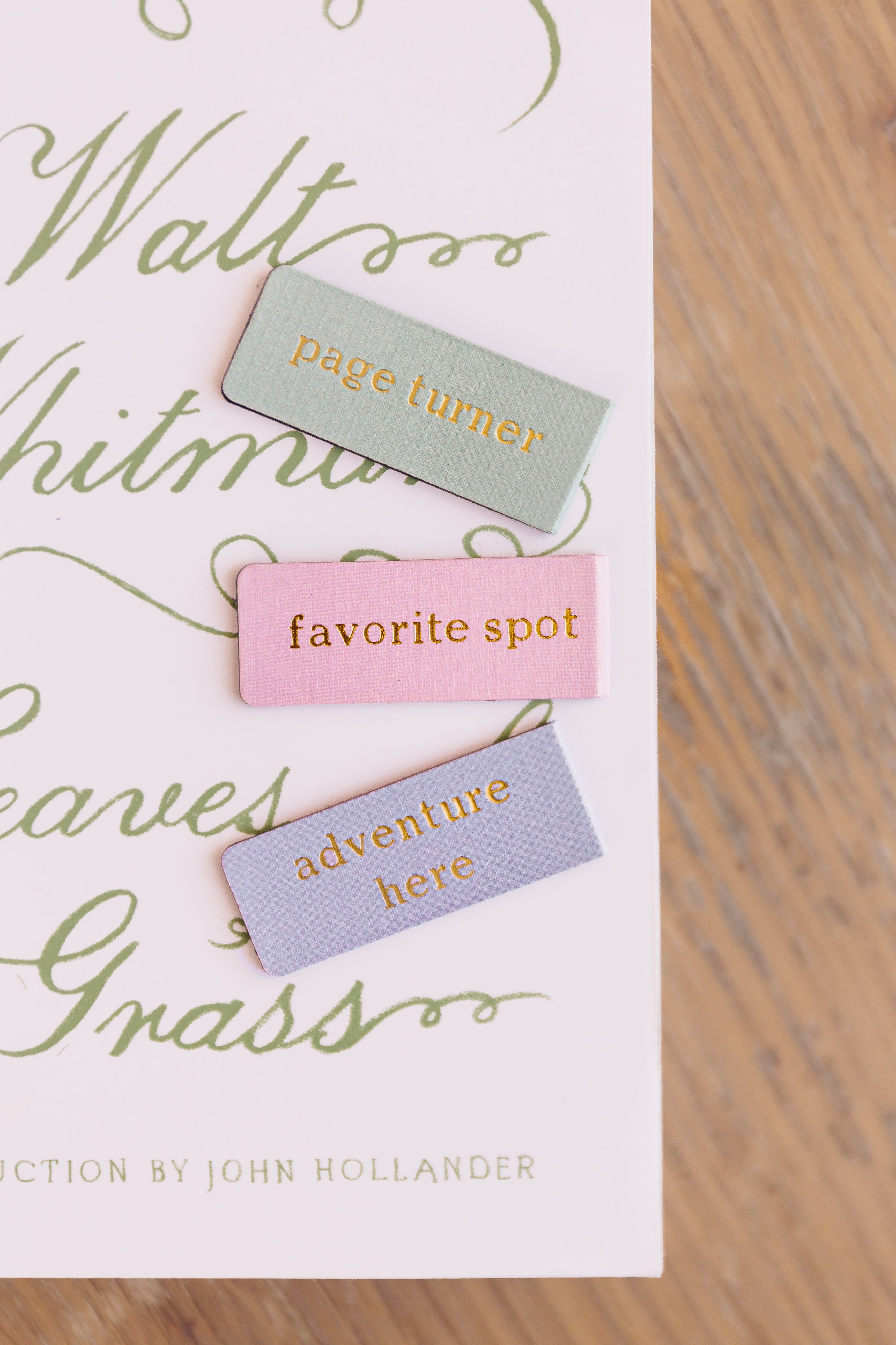 Book Lover Magnetic Bookmark Set, Gold Foil Embossed Trio, view 7