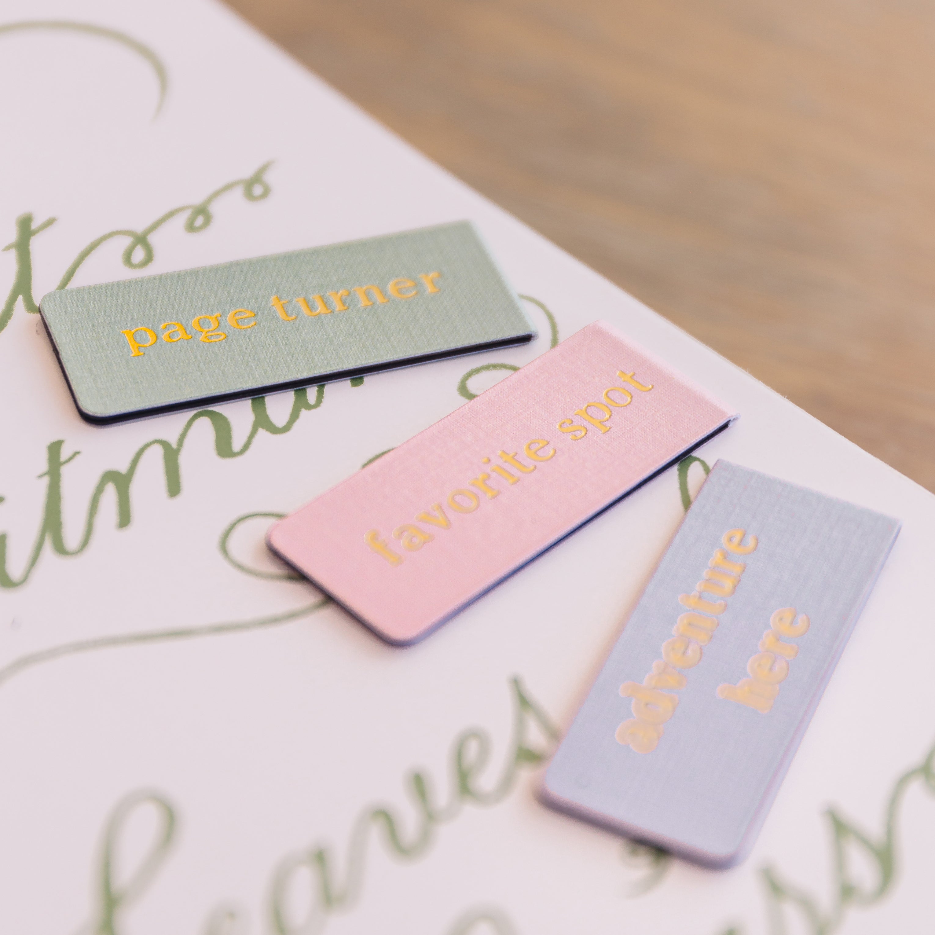 Book Lover Magnetic Bookmark Set, Gold Foil Embossed Trio, view 8