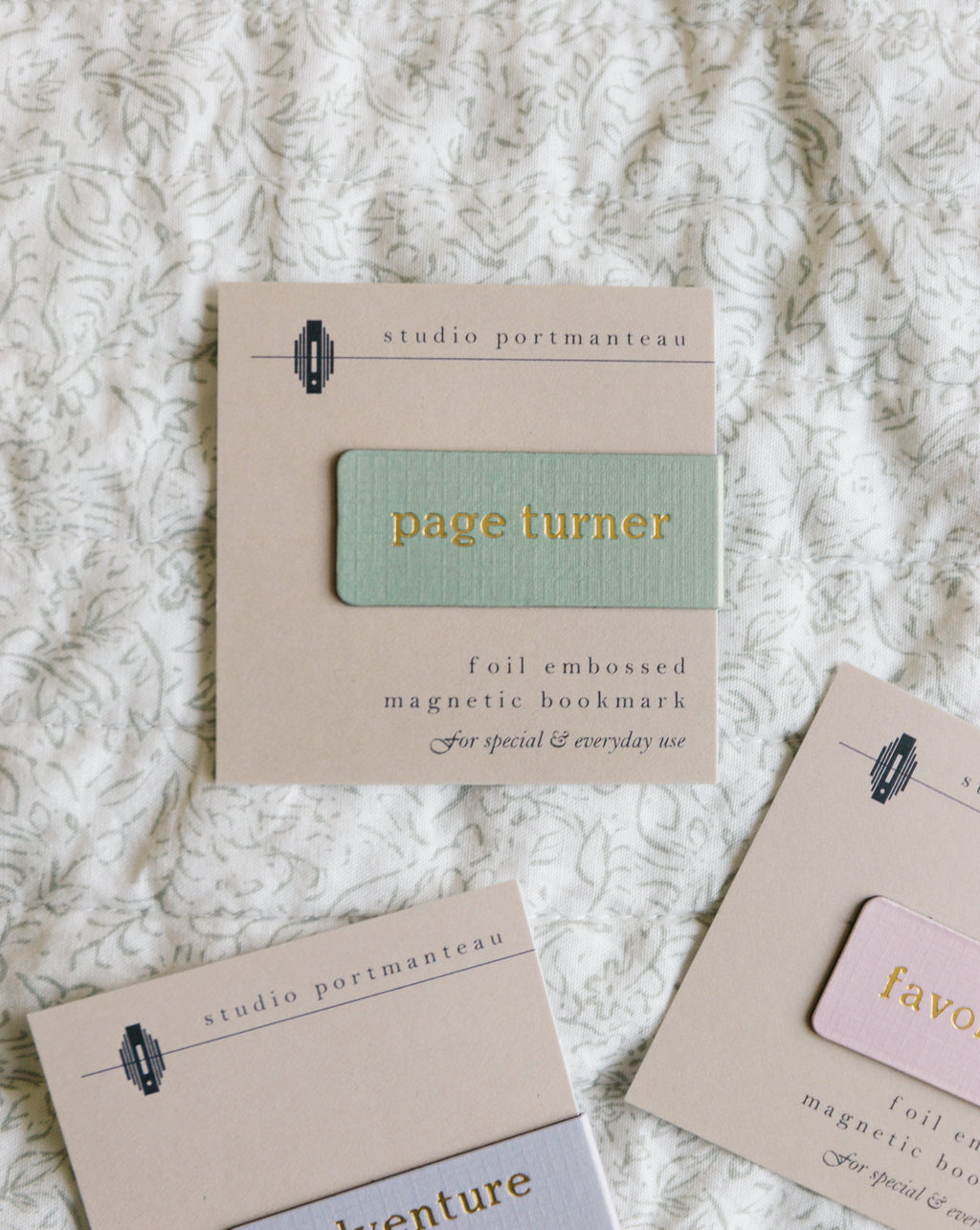 Book Lover Magnetic Bookmark Set, Gold Foil Embossed Trio, view 12