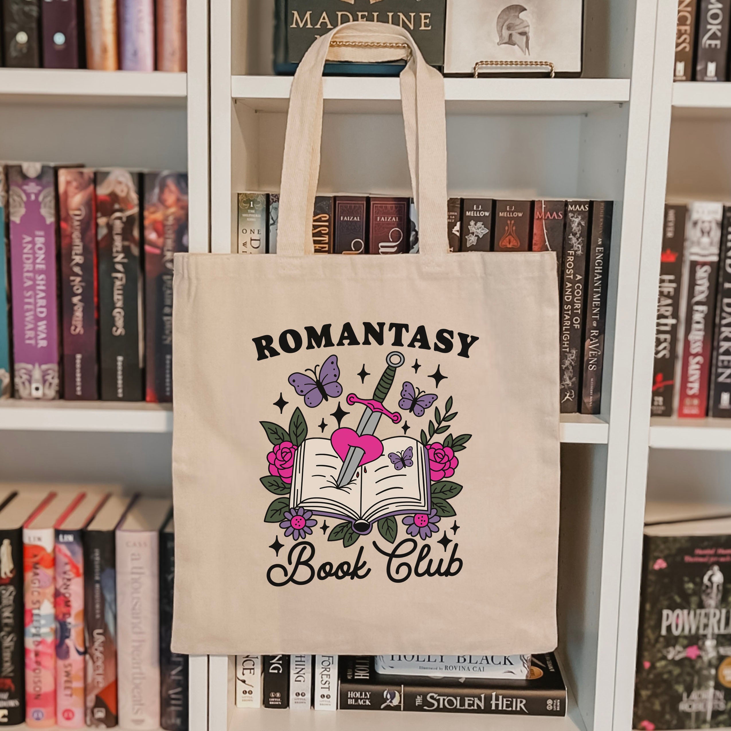 Romantasy Book Club canvas tote bag, view 2