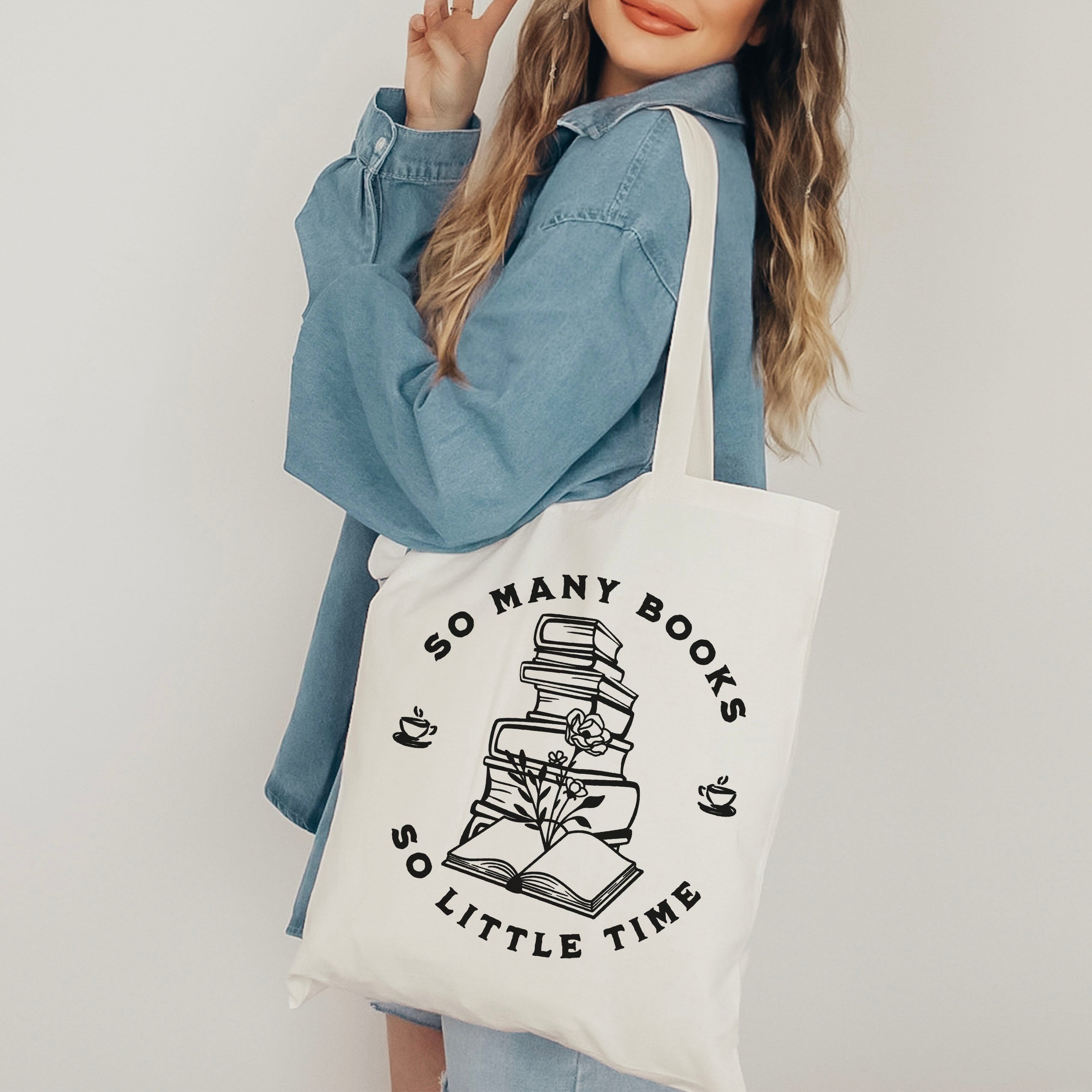 So Many Books So Little Time canvas tote bag, view 3