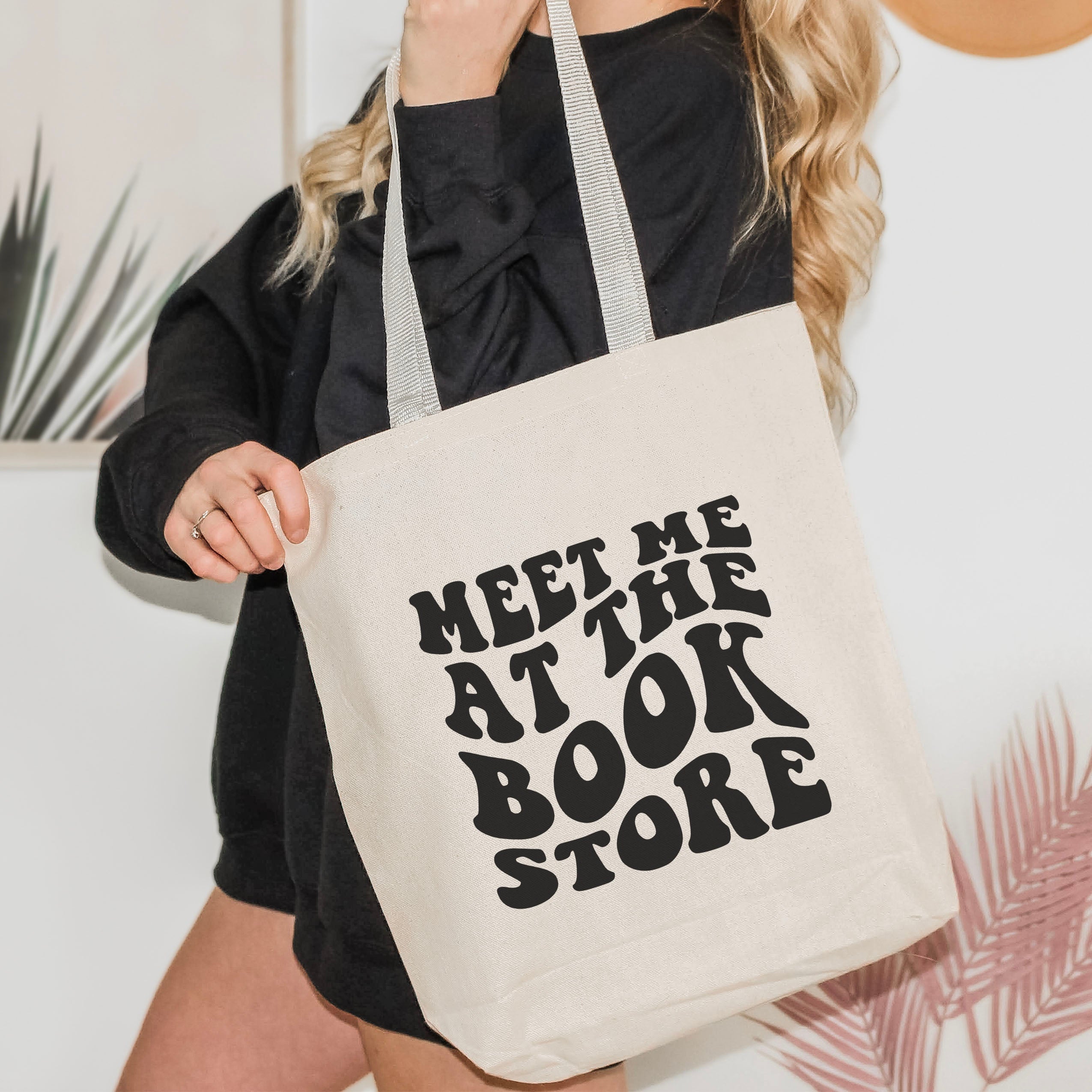 Meet Me at the Bookstore canvas tote bag, view 2