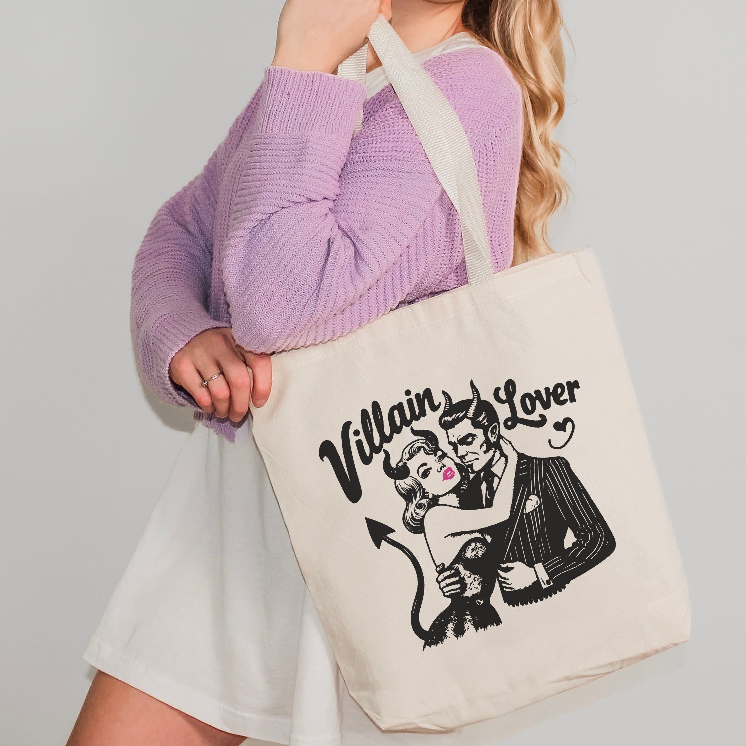 Villain Lover canvas tote bag, view 3