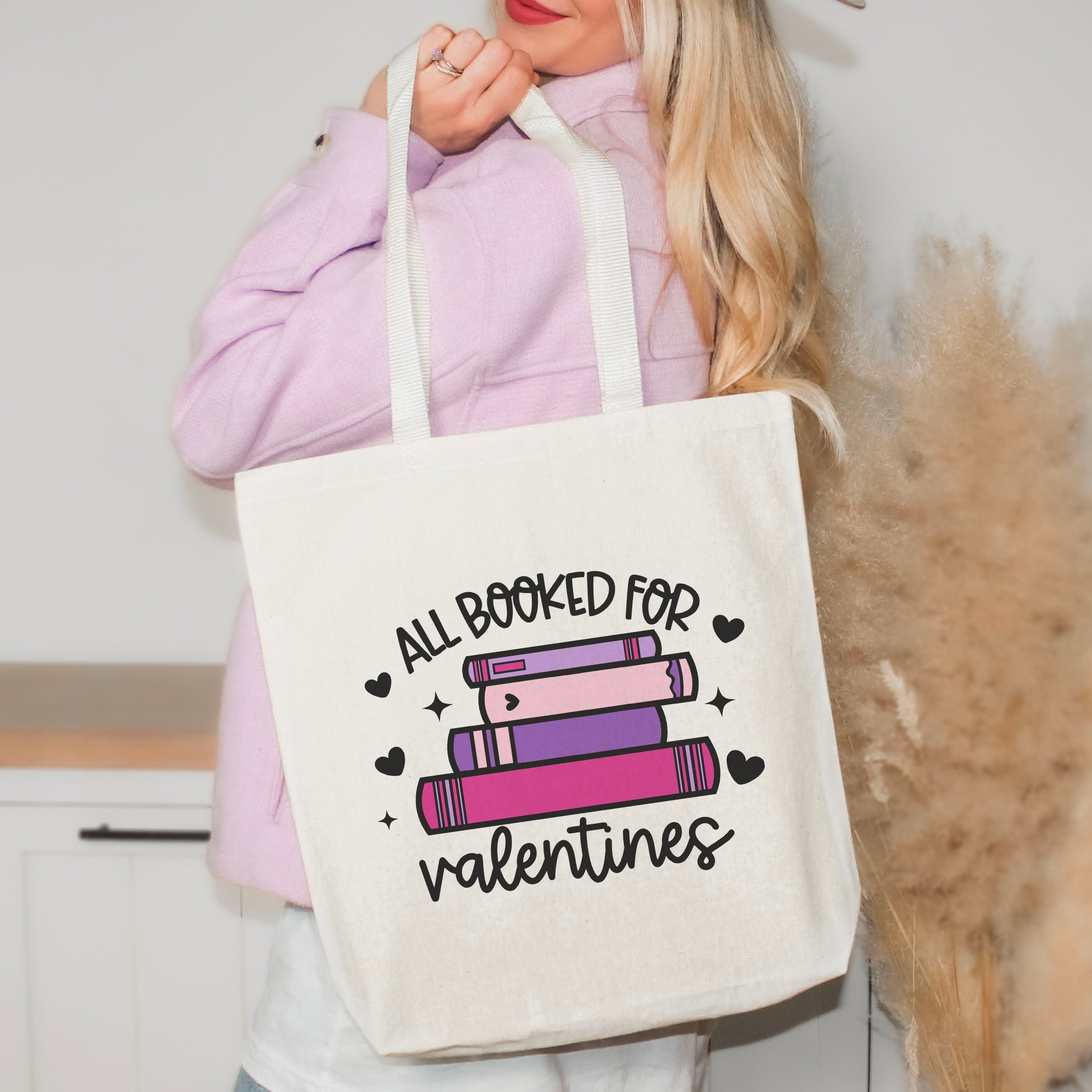 All Booked for Valentines canvas tote bag, view 2