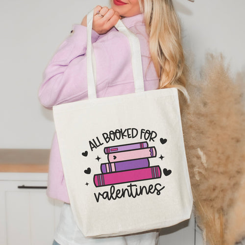 All Booked for Valentines canvas tote bag, view 2