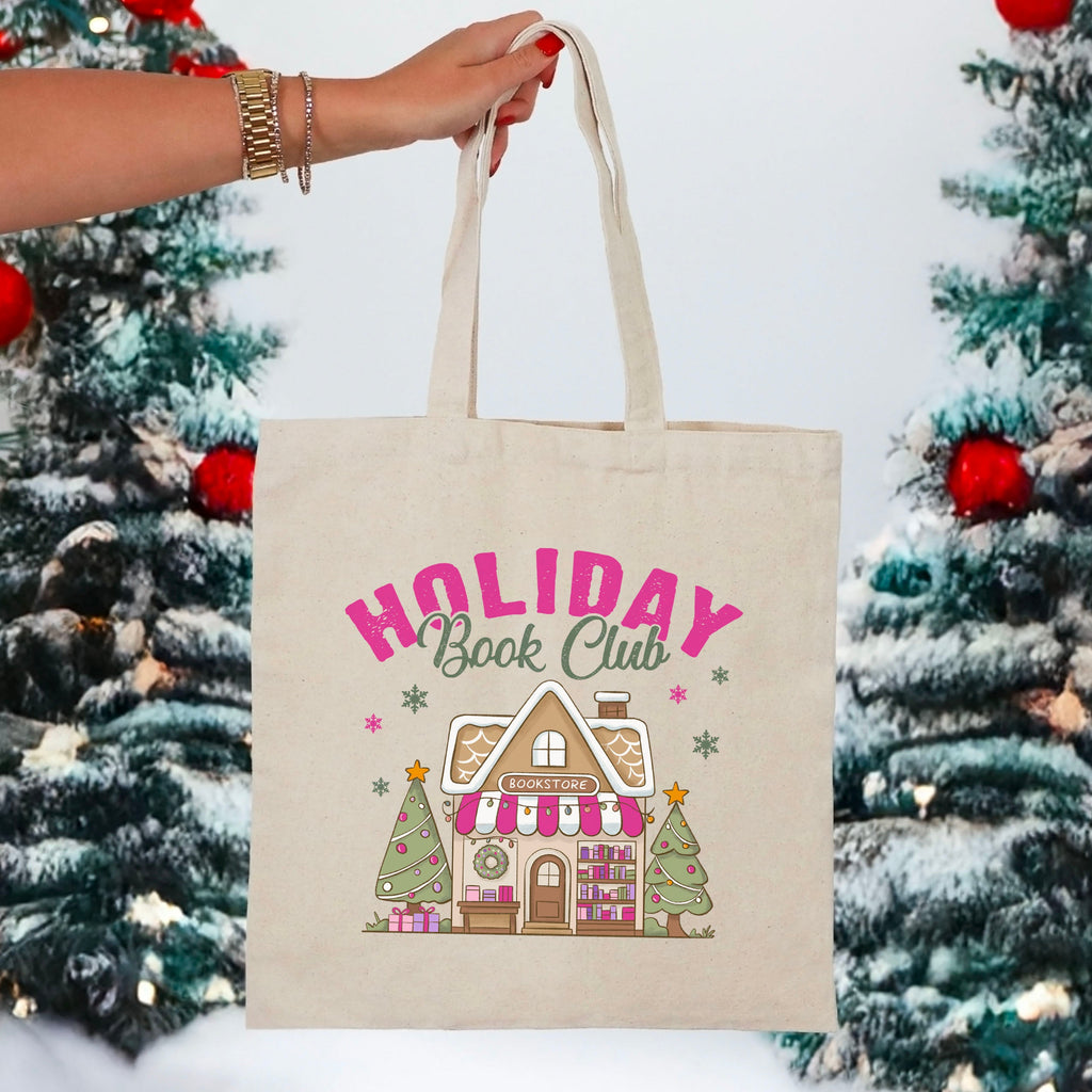 Holiday Book Club Bookstore canvas tote bag, view 2
