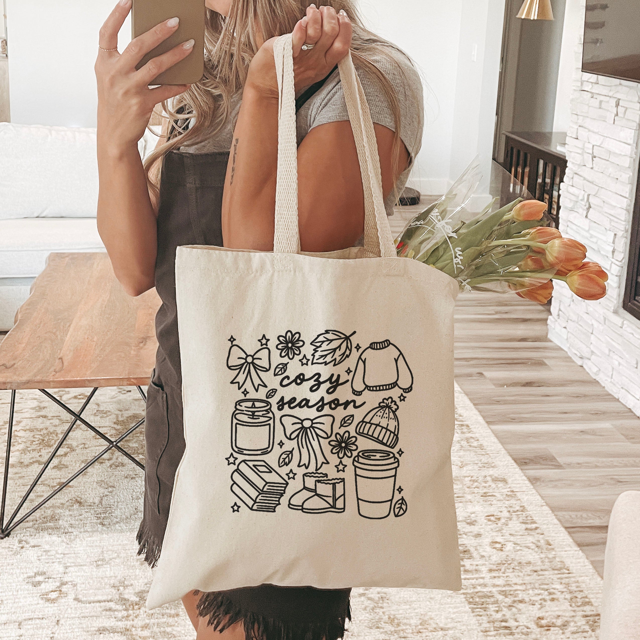 Cozy Season canvas tote bag