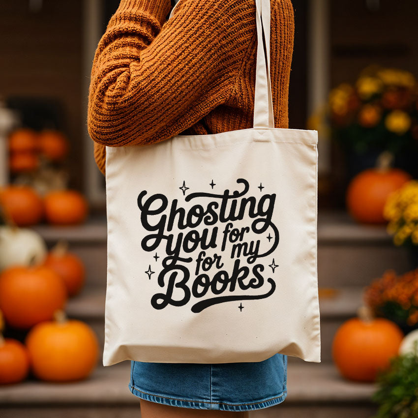 Ghosting You for My Books canvas tote bag, view 3