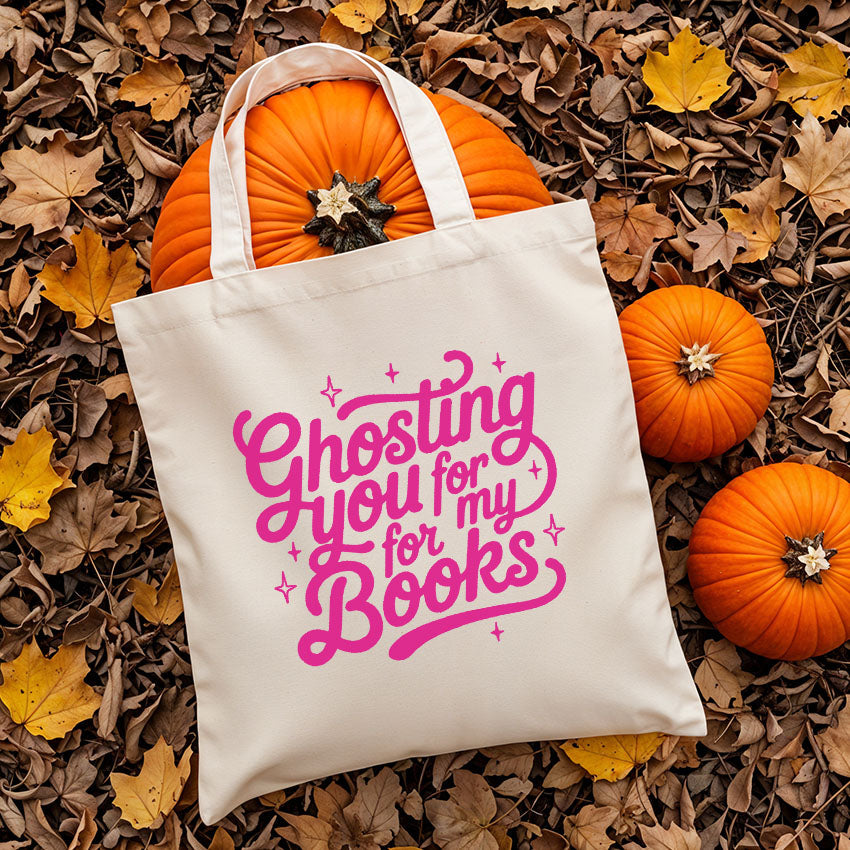 Ghosting You for My Books canvas tote bag, view 2