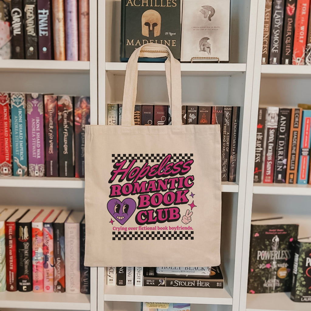 Hopeless Romantic Book Club canvas tote bag, view 2