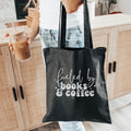 Fueled By Books & Coffee canvas tote bag, view 3