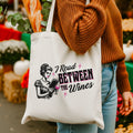 I Read Between The Wines canvas tote bag