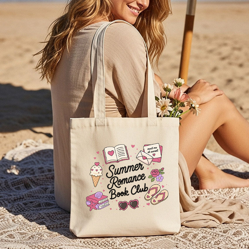 Summer Romance Book Club canvas tote bag
