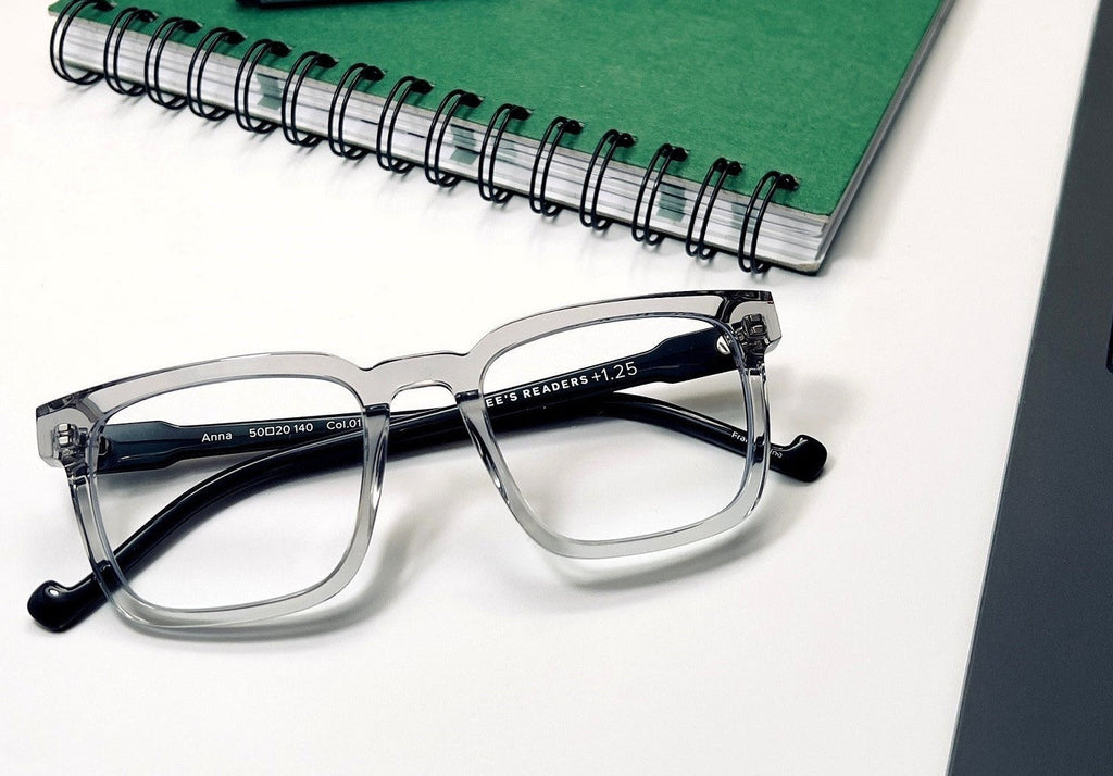 Anna Architectural Acetate Blue Light Reading Glasses, view 8